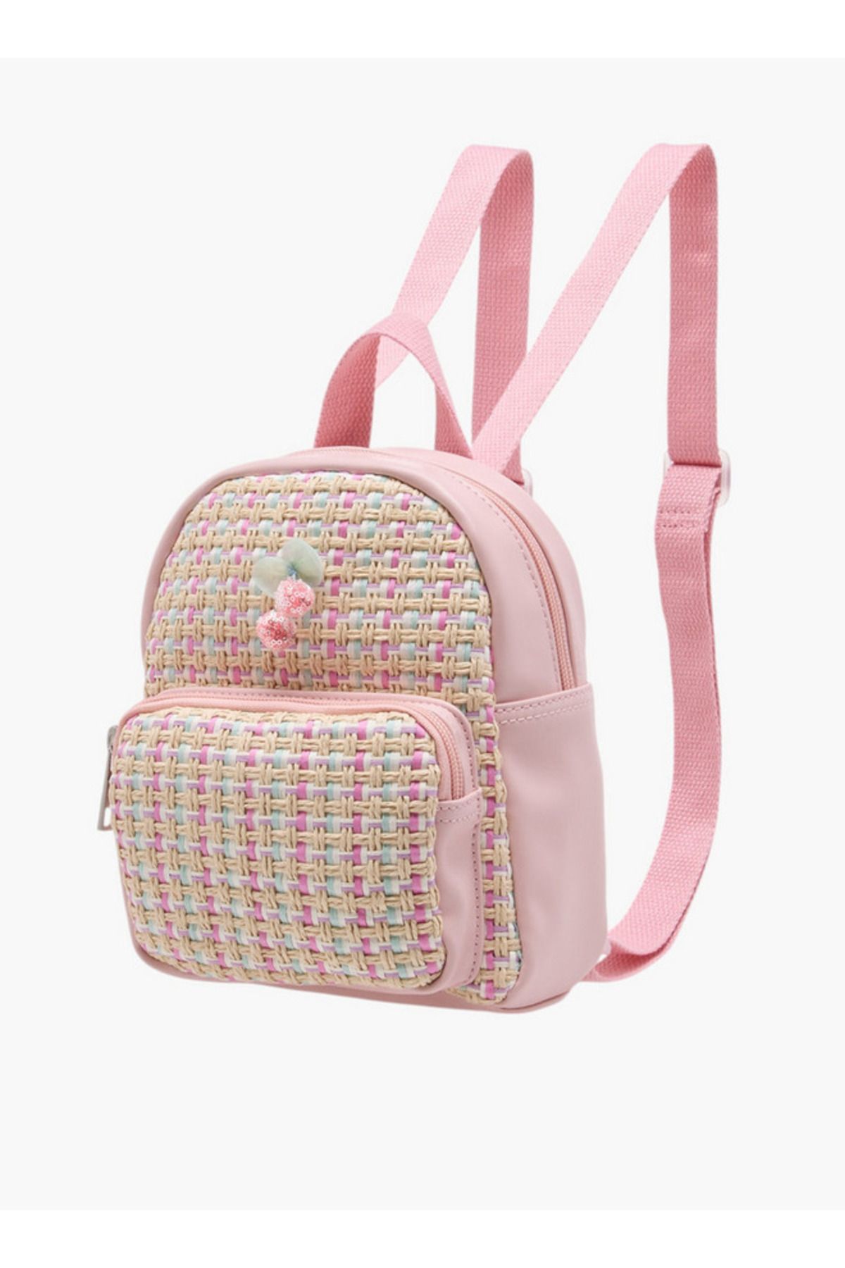 Flora Bella by Shoexpress-Textured Backpack with Adjustable Straps and Zip Closure - 8x17x21 cm 2