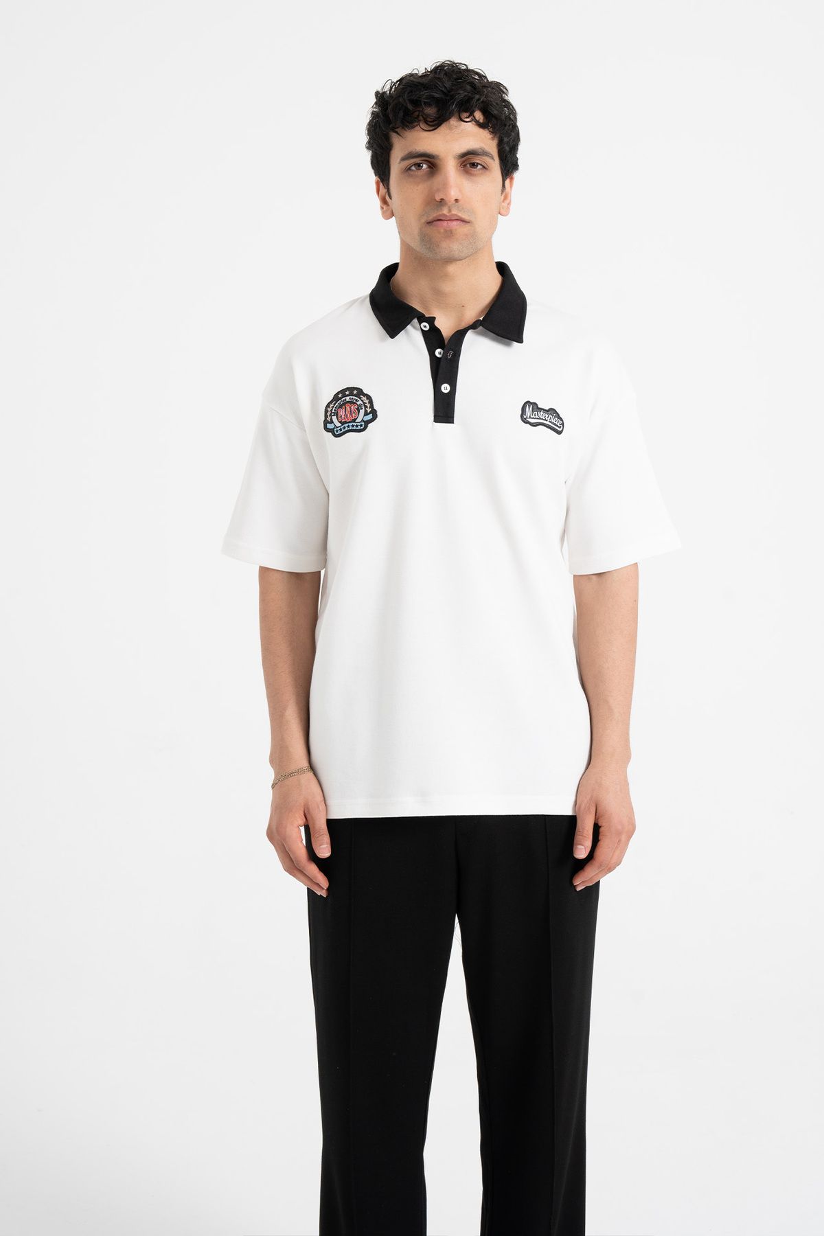 ATE WEAR Masterpiece Nakışlı Oversize Polo Yaka Tişört