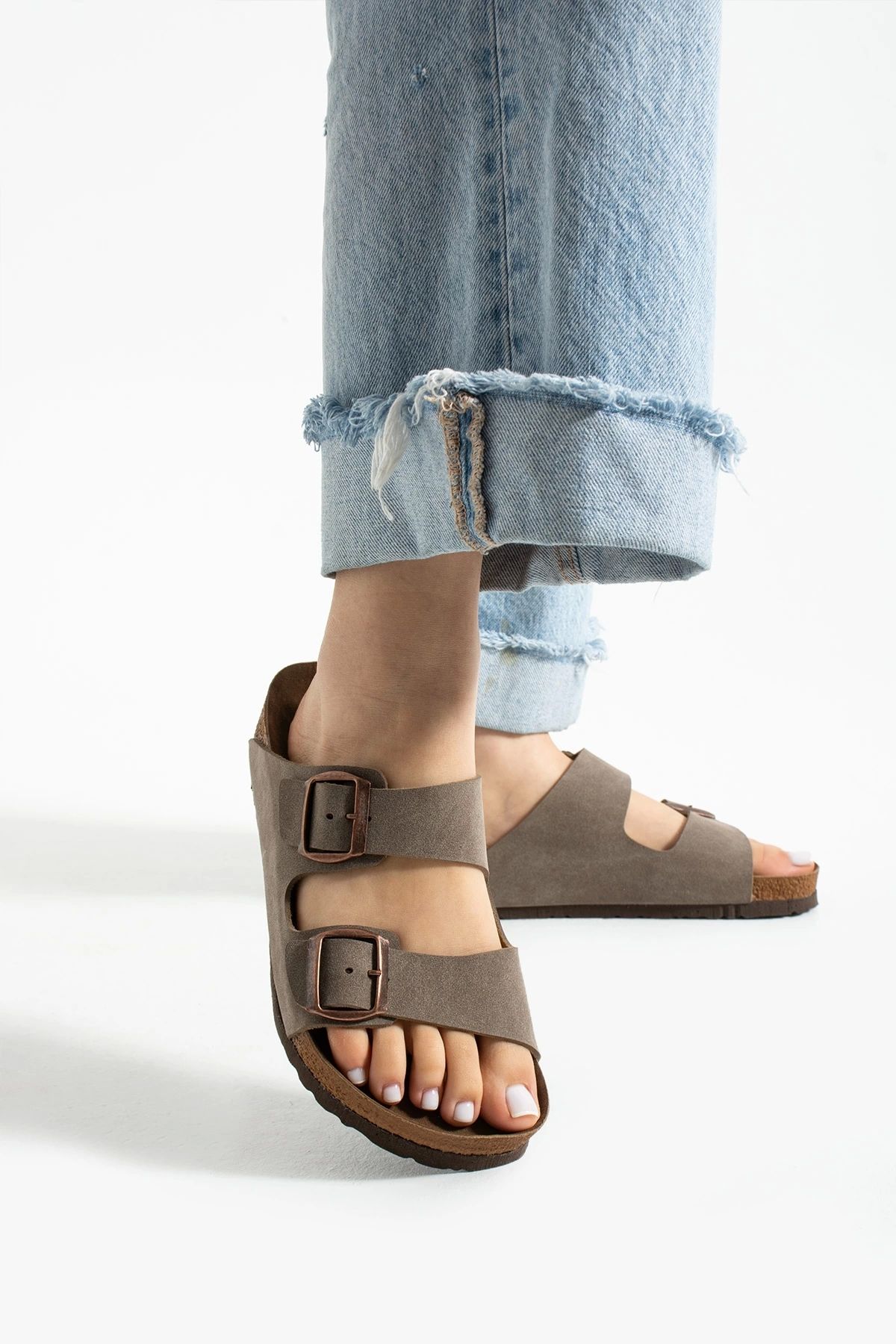 Sivarro Fuga Comfort Unisex Tokalı Terlik Vizon