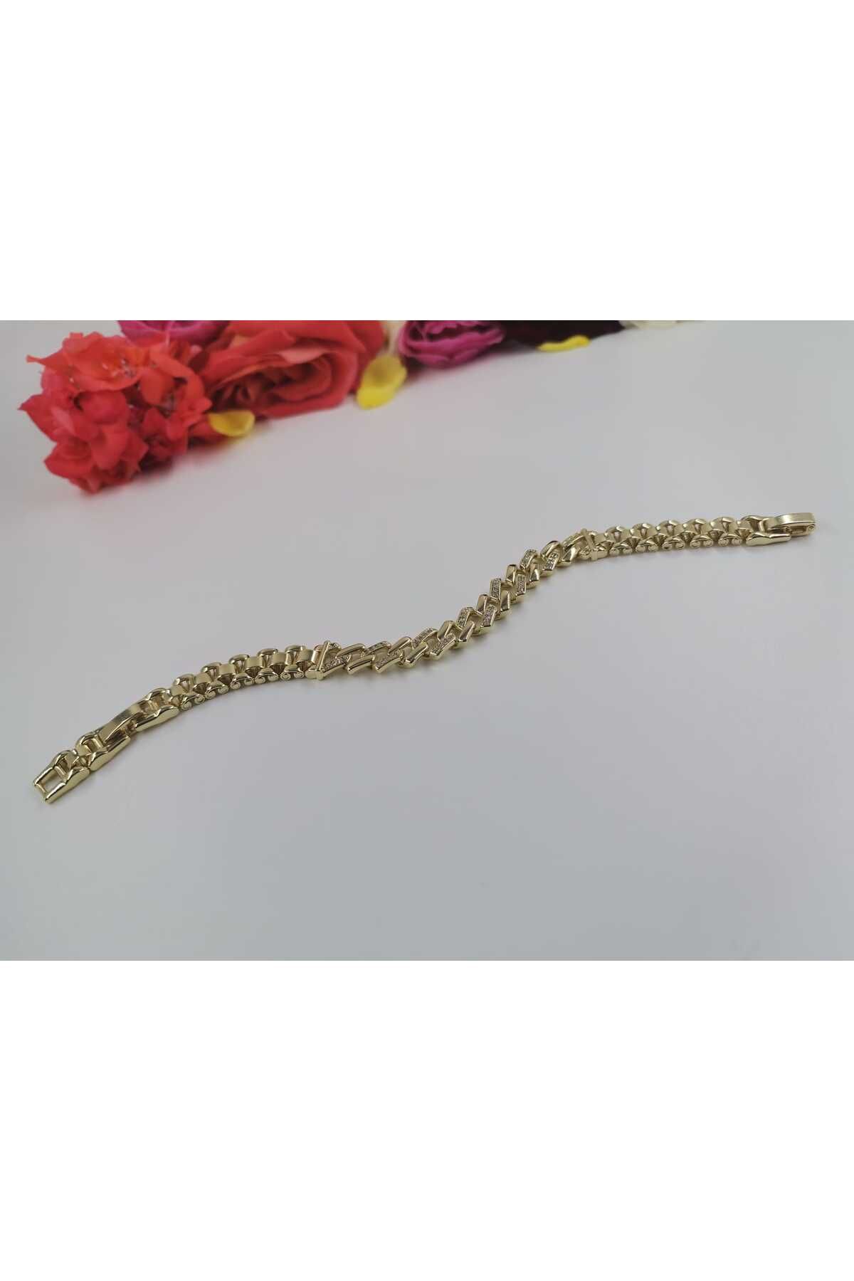 Wibex accessory 14.K Altın Kaplama Zirkon Ve Kristal Taşlı Bileklikler (NOT) Ürünlerin 2.CM Daraltması Mevcut