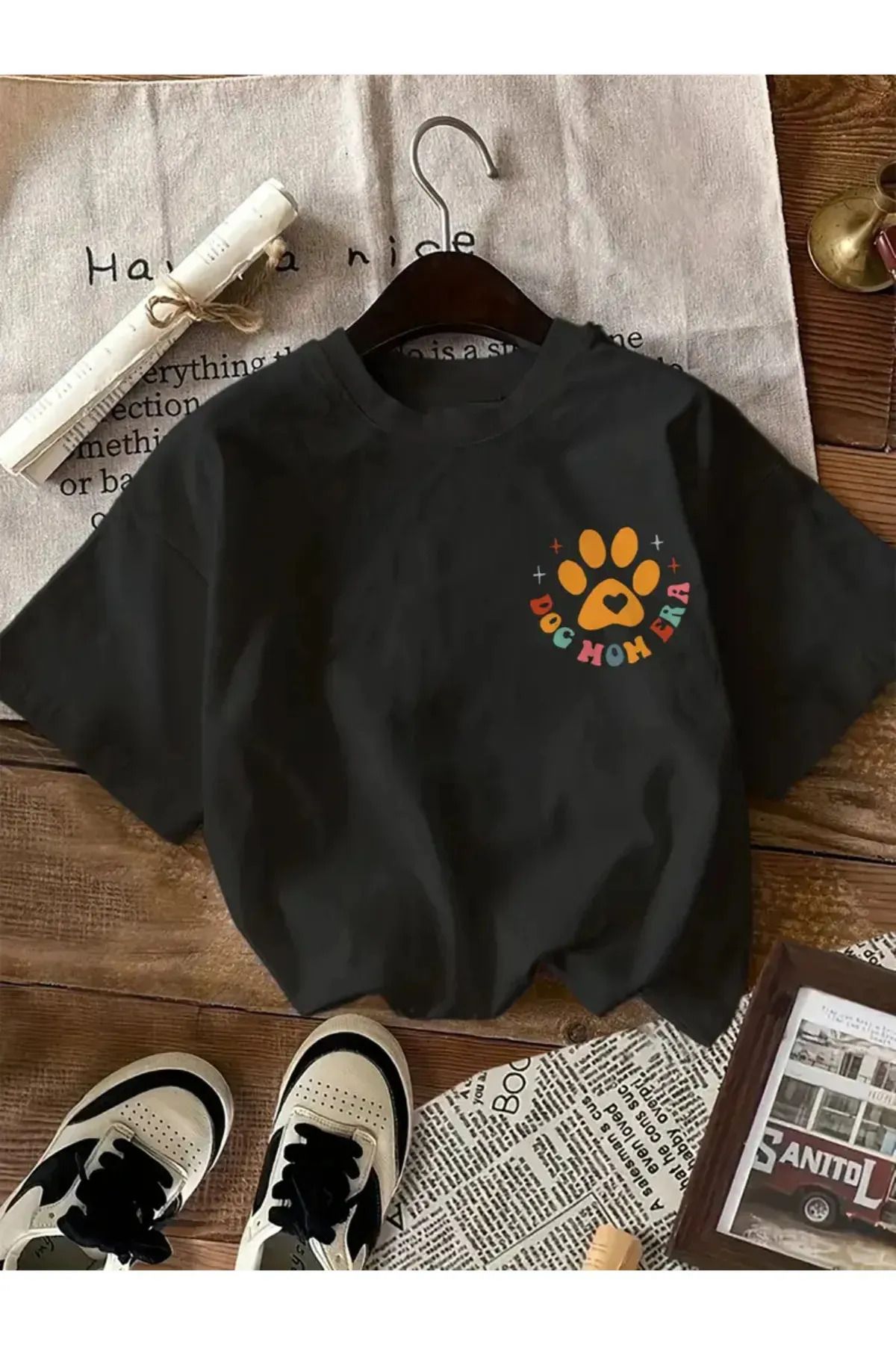 Koklonmoda Unisex In My Dog Mom Baskılı Oversize T-Shirt