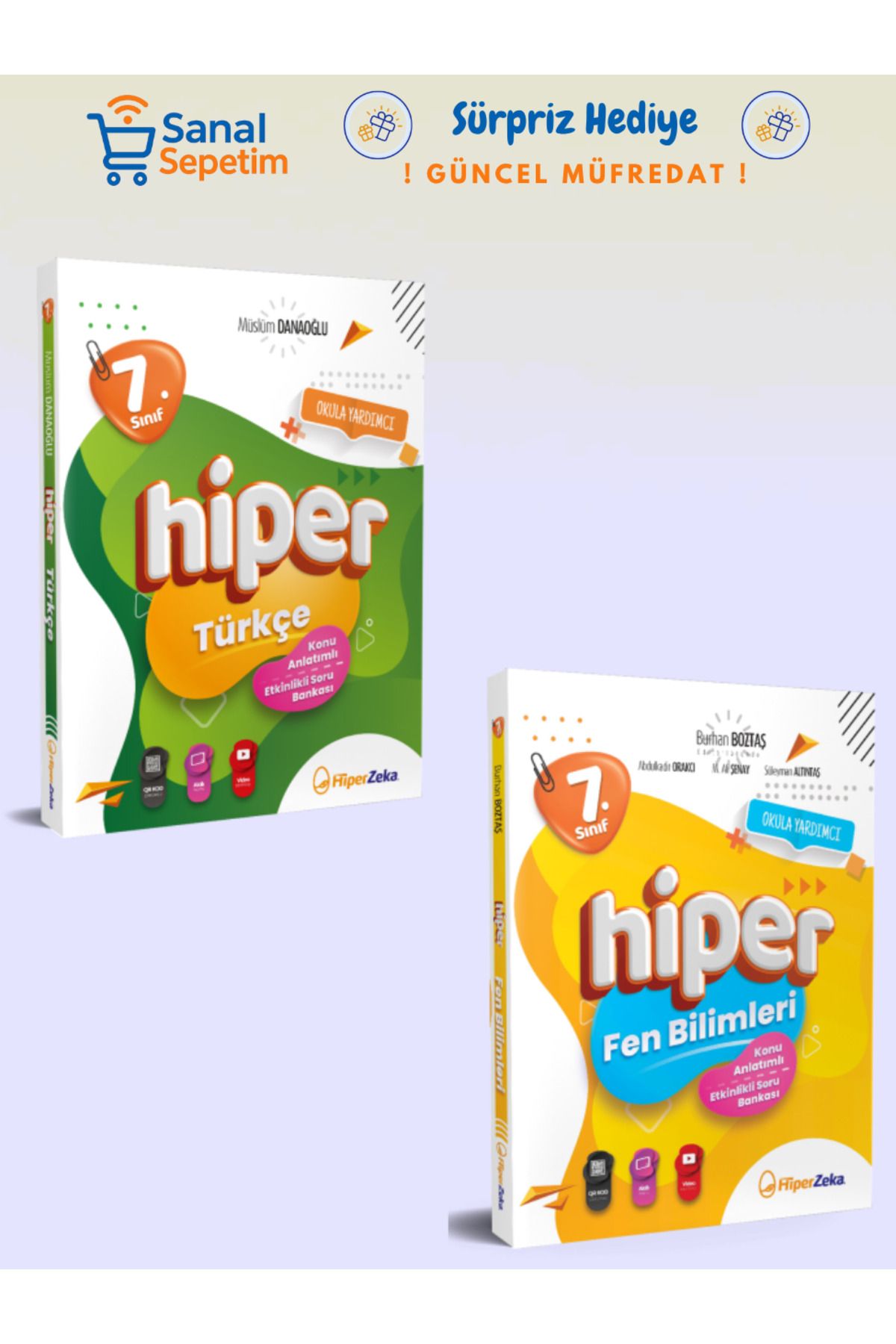 hiper zeka 7. Sınıf Türkçe - Fen Bilimleri Konu Anlatımlı Soru Bankaları SET