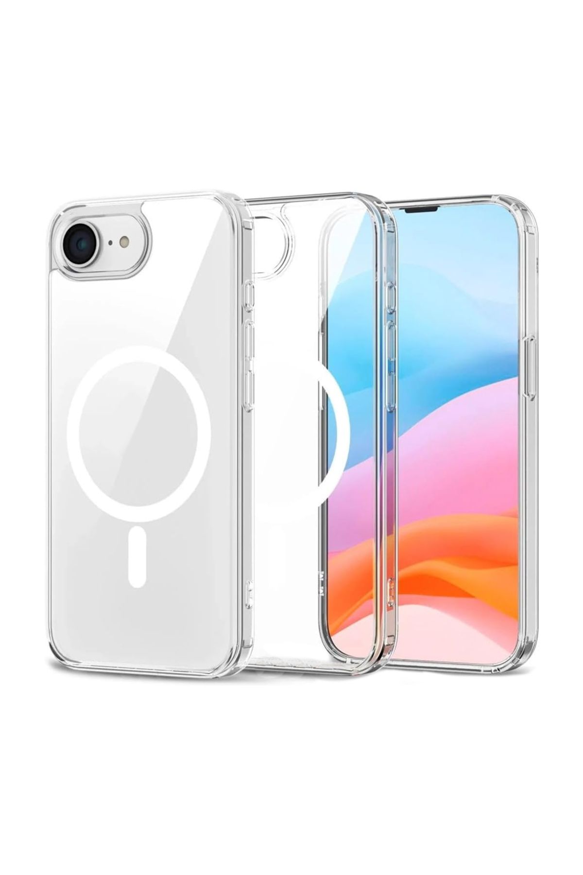 FitCase iPhone 16e Kılıf Magsafe Özellikli Şeffaf Silikon Kapak