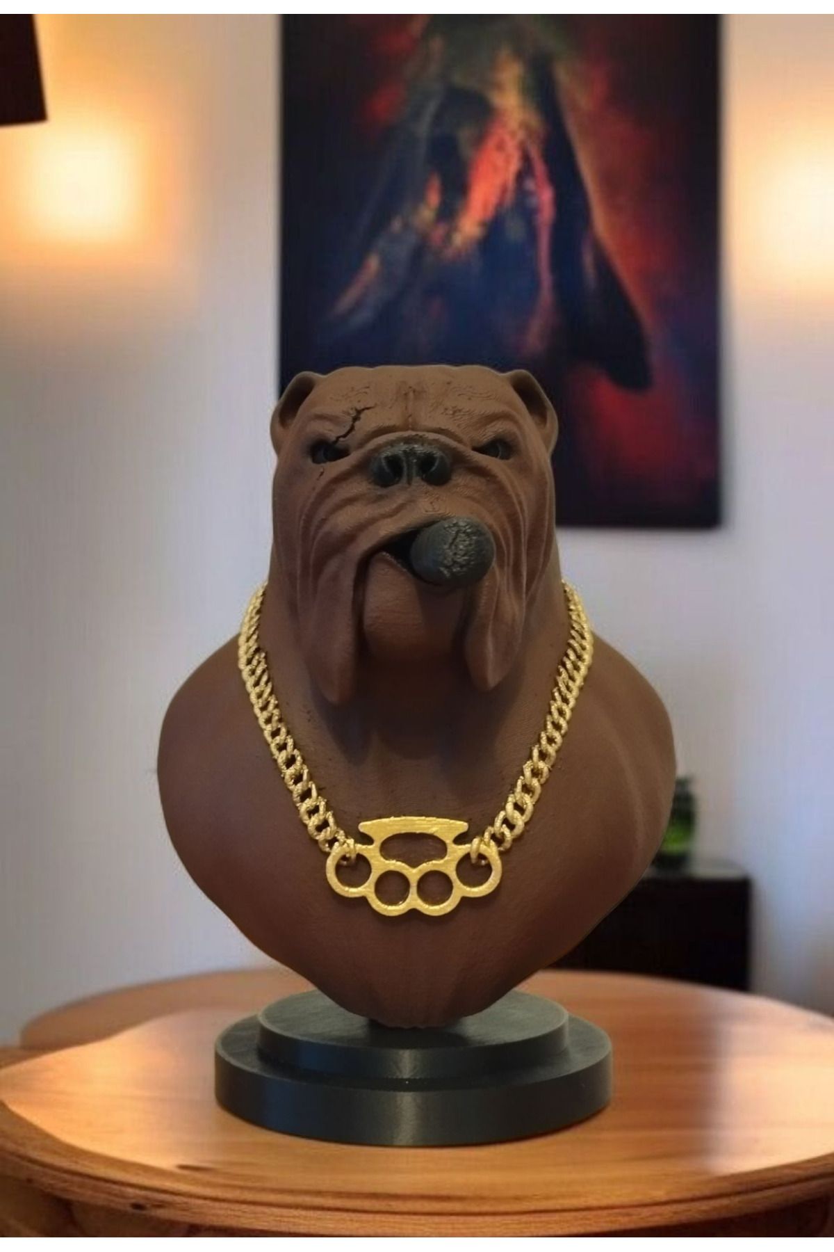 DorDen3D Bulldog Köpeği Büst - Modern ve Dekoratif Ev ve Ofis Tasarımı