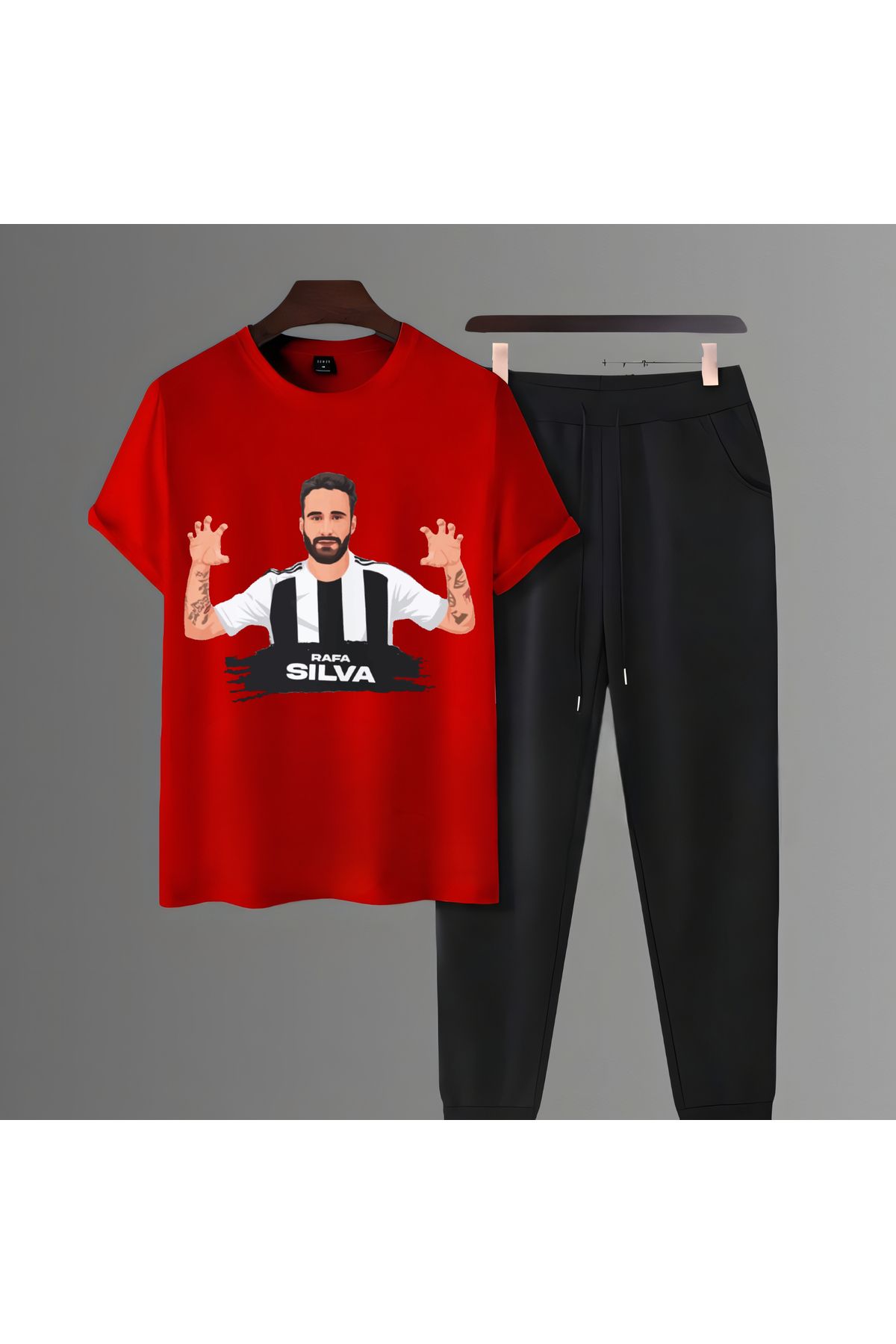 Biy Store Rafa Silva kartal sevinci forma baskılı unisex kadın erkek kısa kollu tişört t-shirt eşofman takımı