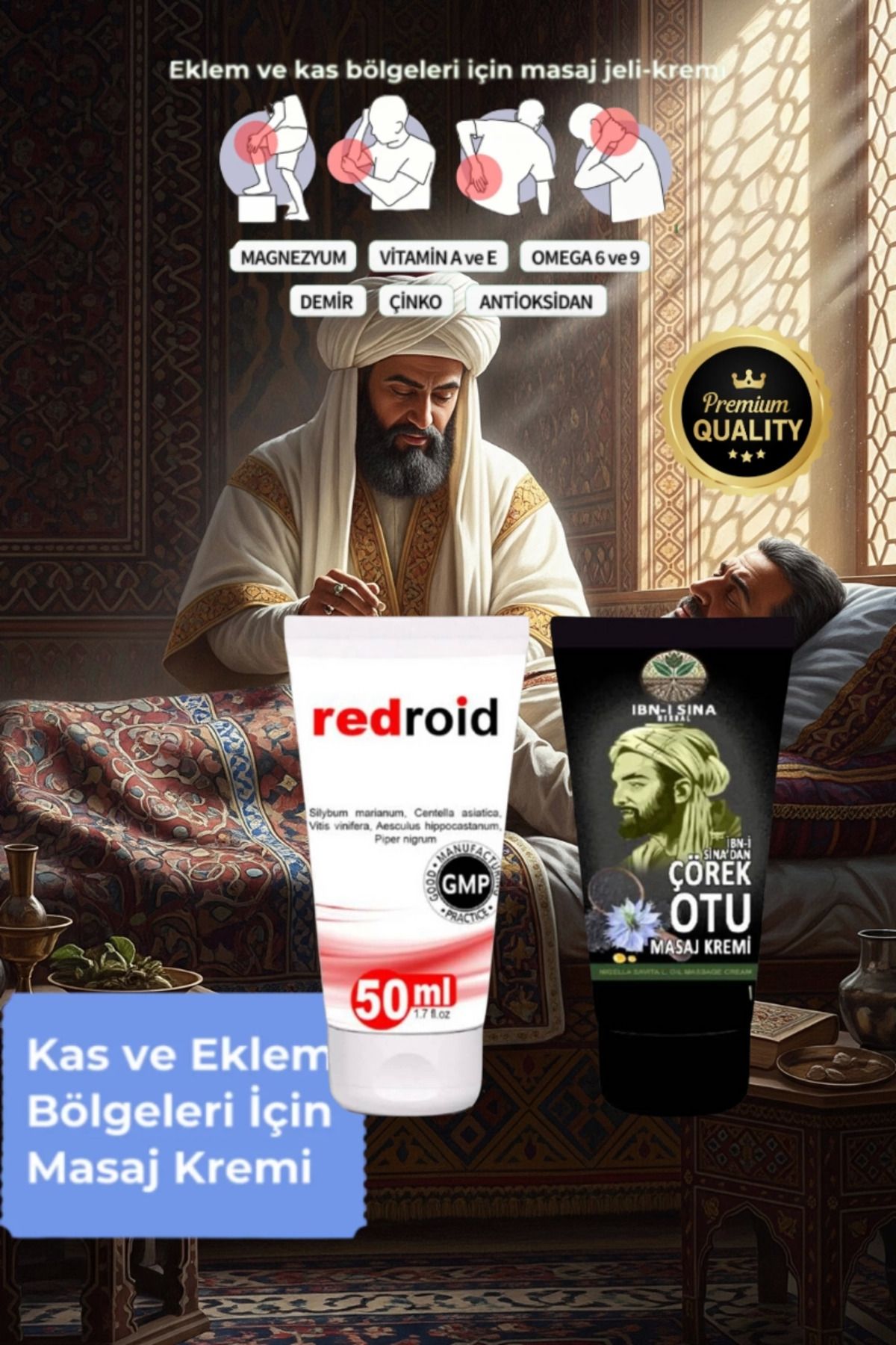 ÇAVDAR Redroid Hemeroid Ba.sur İçin Bakım Kremi 50 ml+İbn-i Sina Çörek Otu Kremi 50 ml