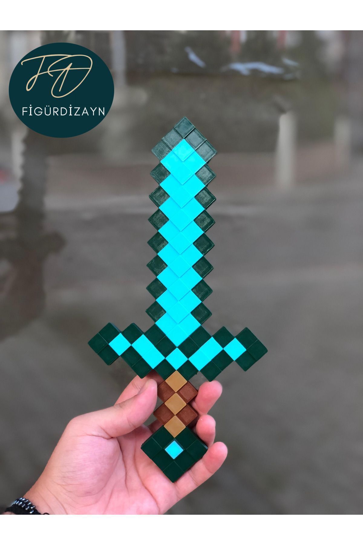 Modeltek Minecraft Diamond Sword Elmas Kılıç Dekoratif Obje