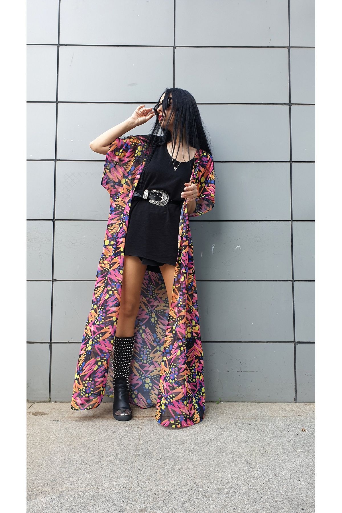 Fi designer Özel Tasarım Şifon Kimono