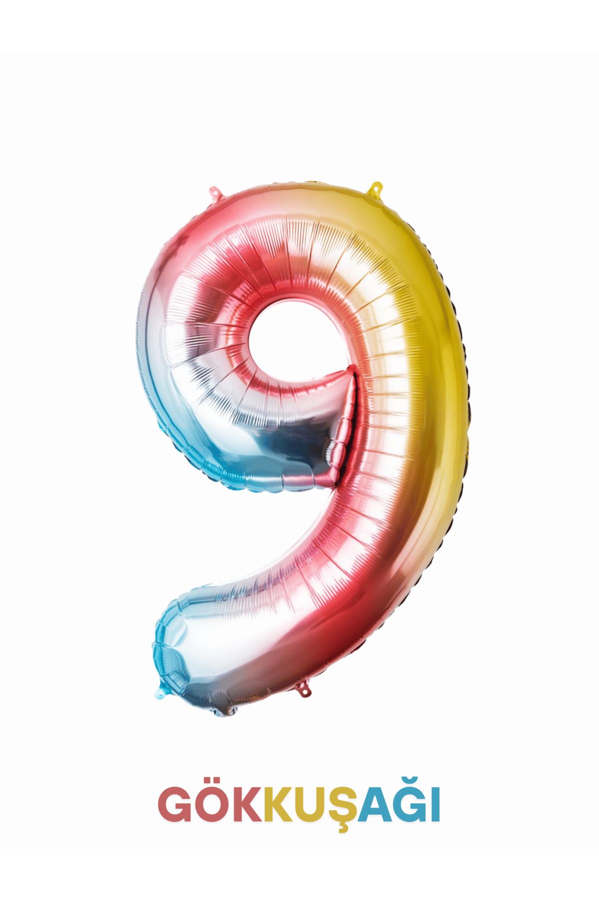 Mielibon Gökkuşağı Renk Rakam Folyo Balon - 76 cm