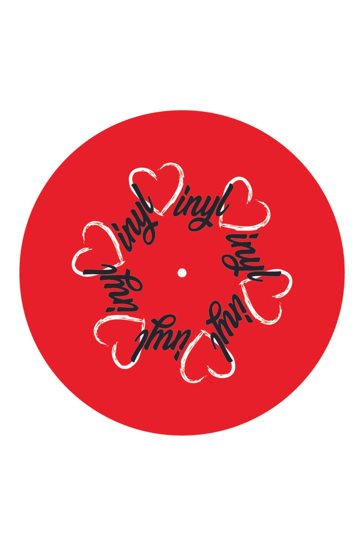 Çıtırtılı Sesler Heart Vinyl Pikap Matı