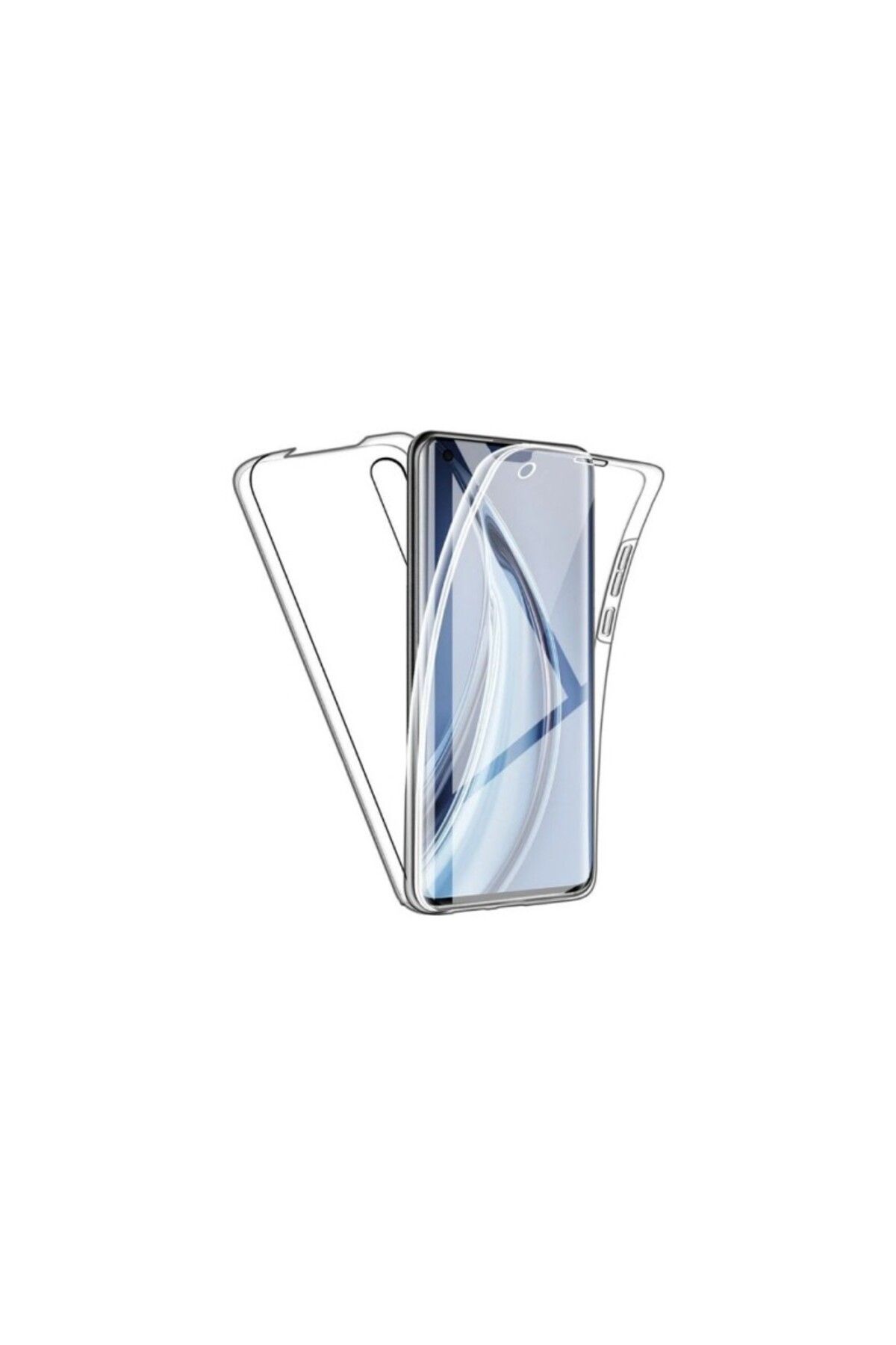 TezMax Xiaomi Mi 10 Uyumlu 360° Ön Arka Tam Koruyucu Şeffaf Silikon Full Body Kılıf
