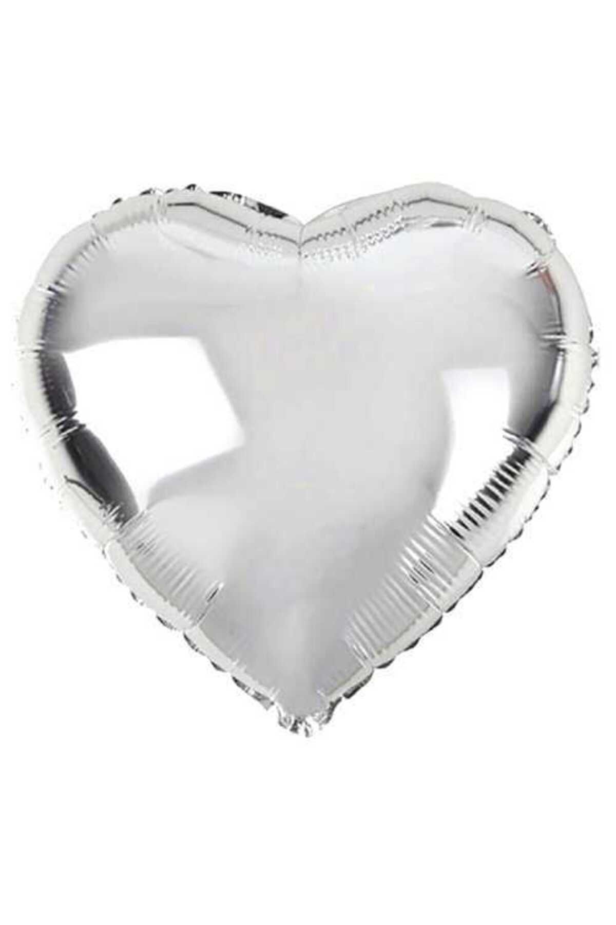 ForWhat Büro Ev Ofis Etkinik Balonları için 5ADET 45CM Silver Kalp Folyo Balon Seti