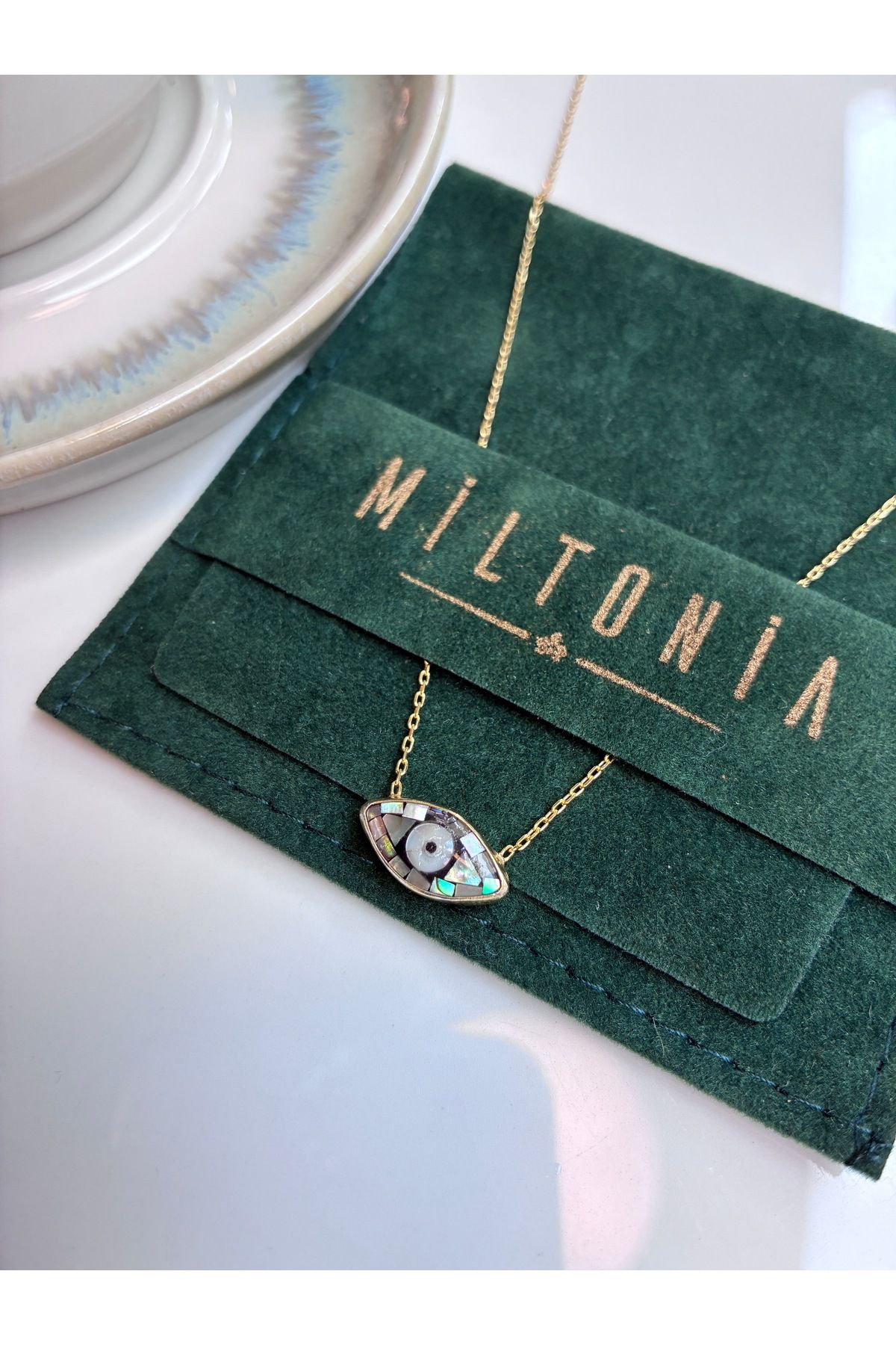 Miltonia Mozaik El İşçiliği Göz 925s Gümüş Kolye