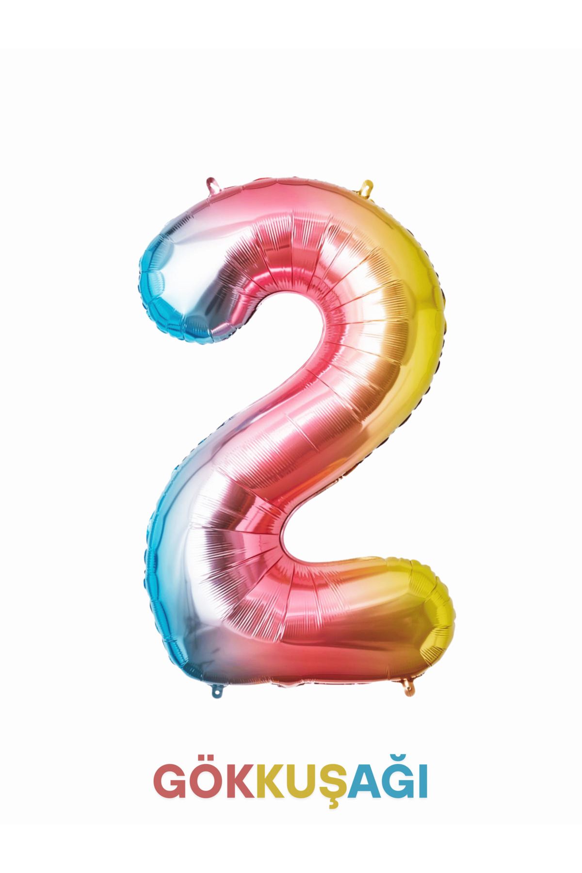 Mielibon Gökkuşağı Renk Rakam Folyo Balon - 76 cm