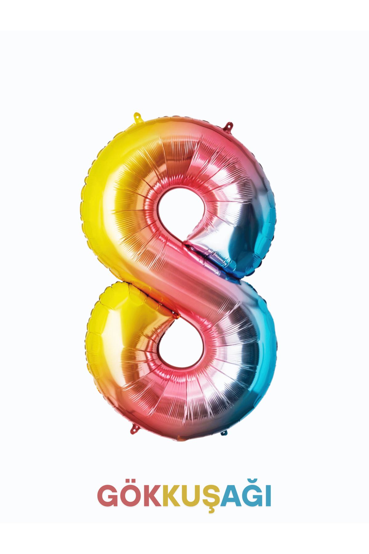 Mielibon Gökkuşağı Renk Rakam Folyo Balon - 76 cm