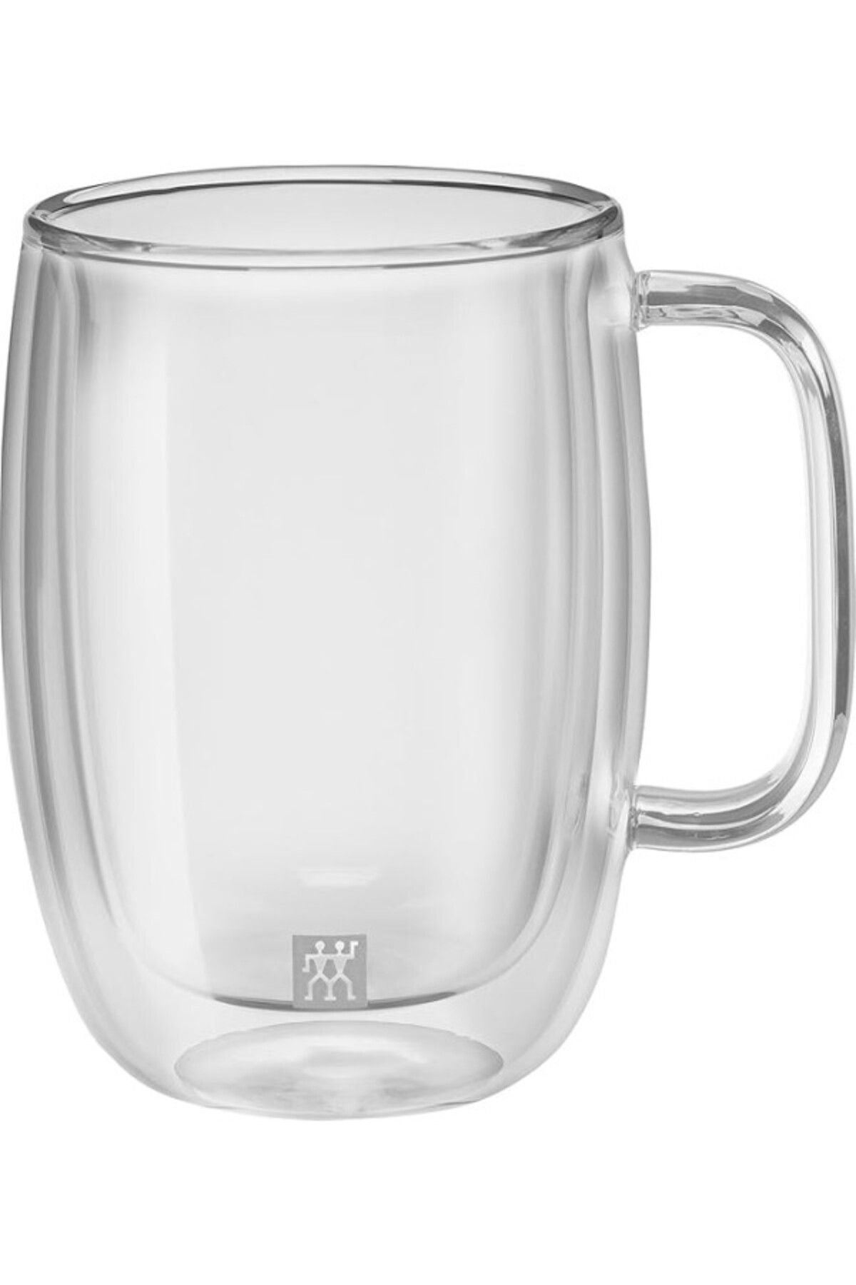 ShopZum Sorrento Çift Camlı Kulplu 2&Apos;Li Latte Macchiato Bardak Seti, Şeffaf, 450 Ml