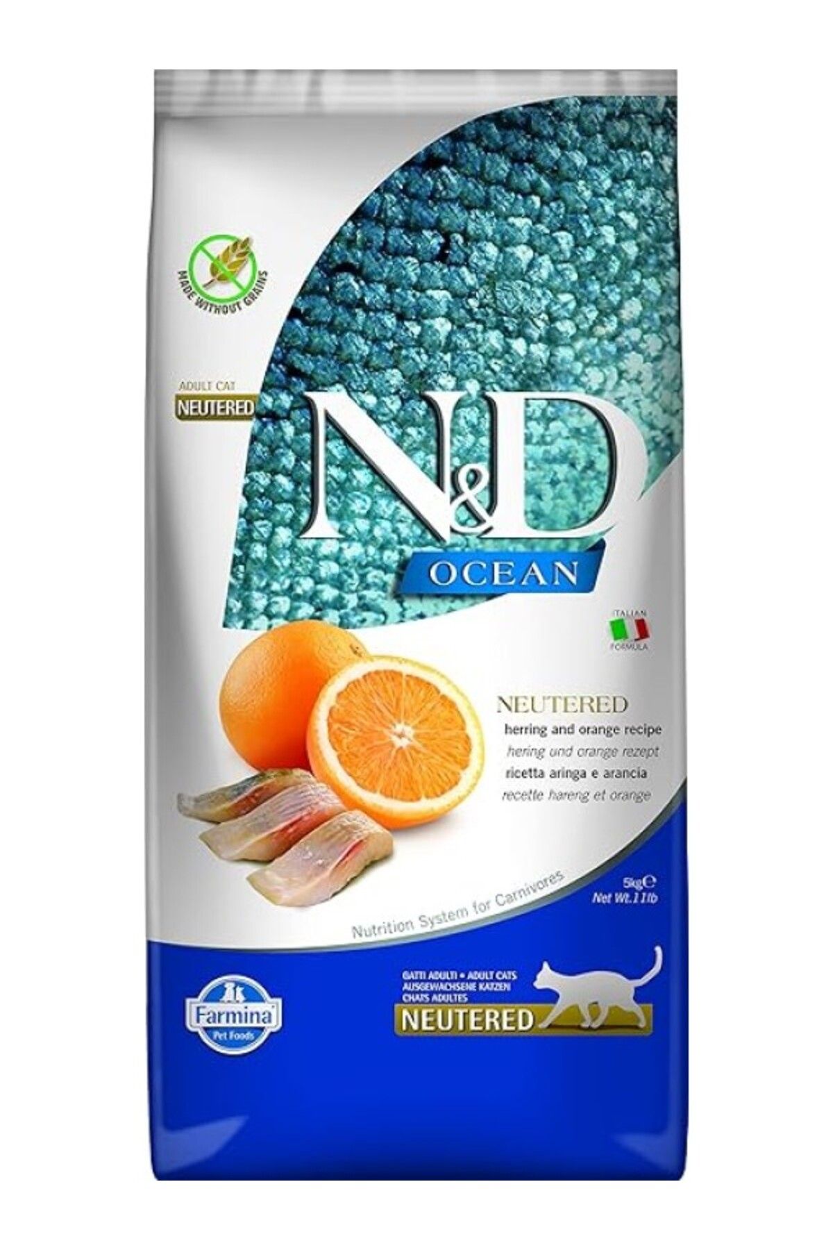 ShopZum N&Amp;D Ringa Balığı &Amp; Portakal Kısırlaştırılmış Yetişkin Maması 5 Kg