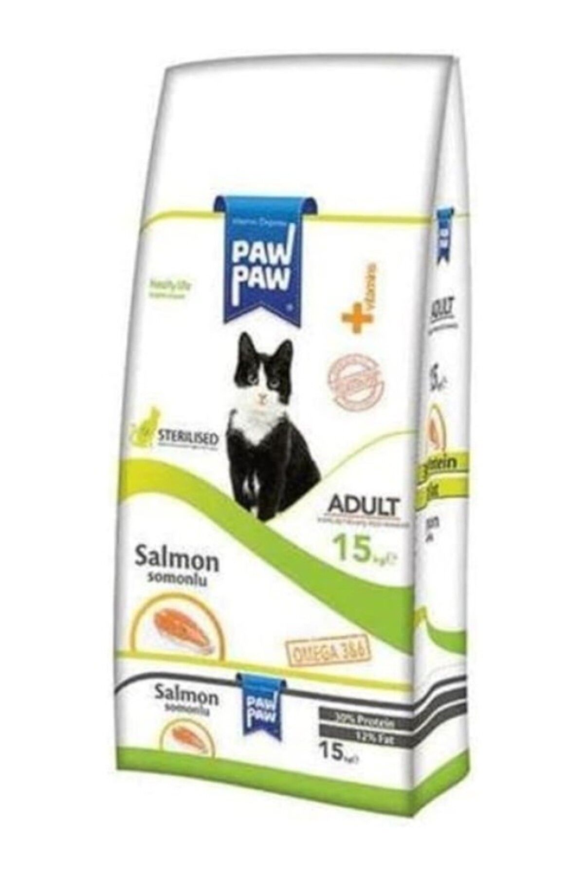 ShopZum Pawpaw Kısırlaştırılmış Kedi - Somonlu Kuru Mama 15 Kg