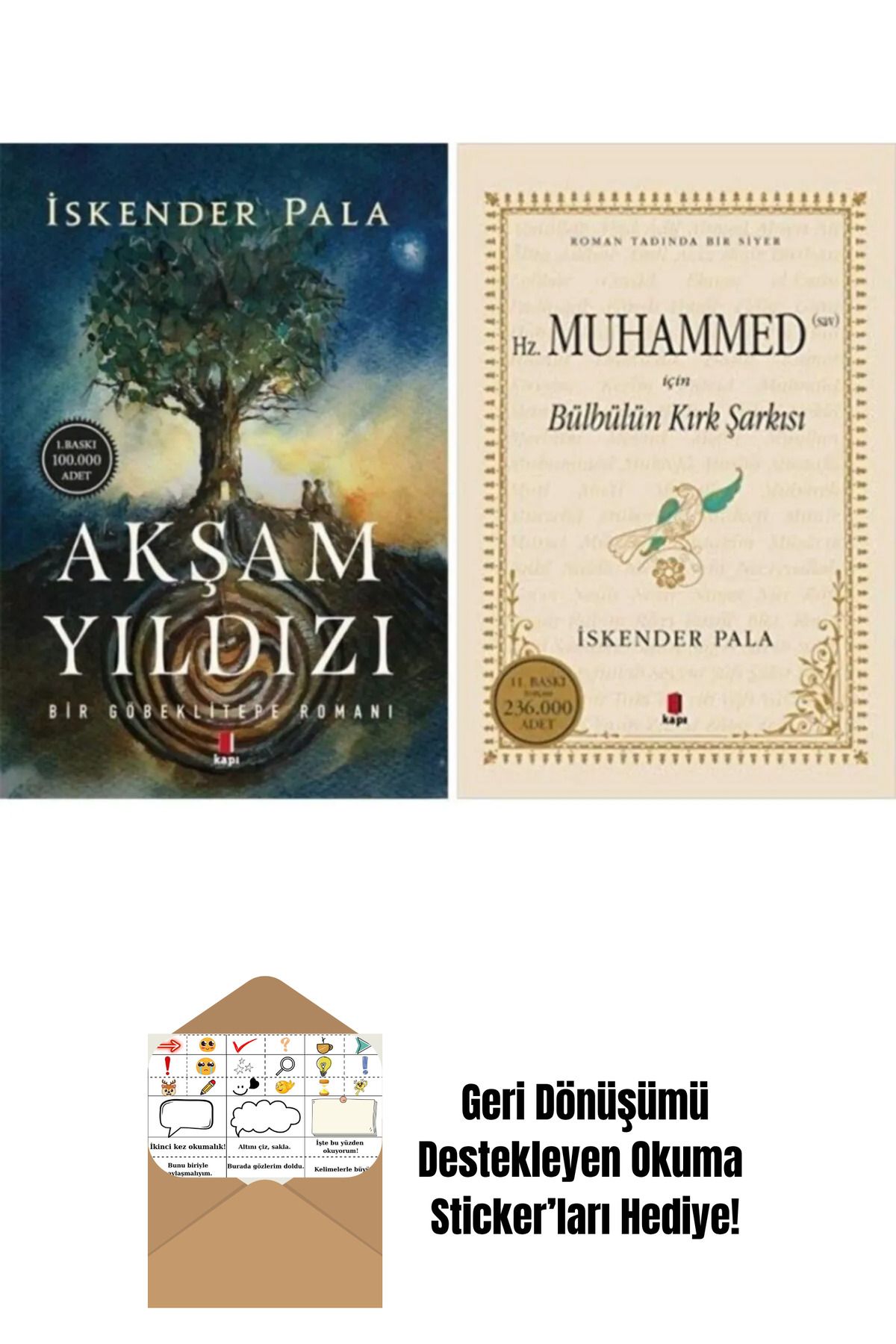 Kapı Yayınları Akşam Yıldızı Bülbülün Kırk Şarkısı 2 Kitap Set İskender Pala + Okuma Sticker'ları