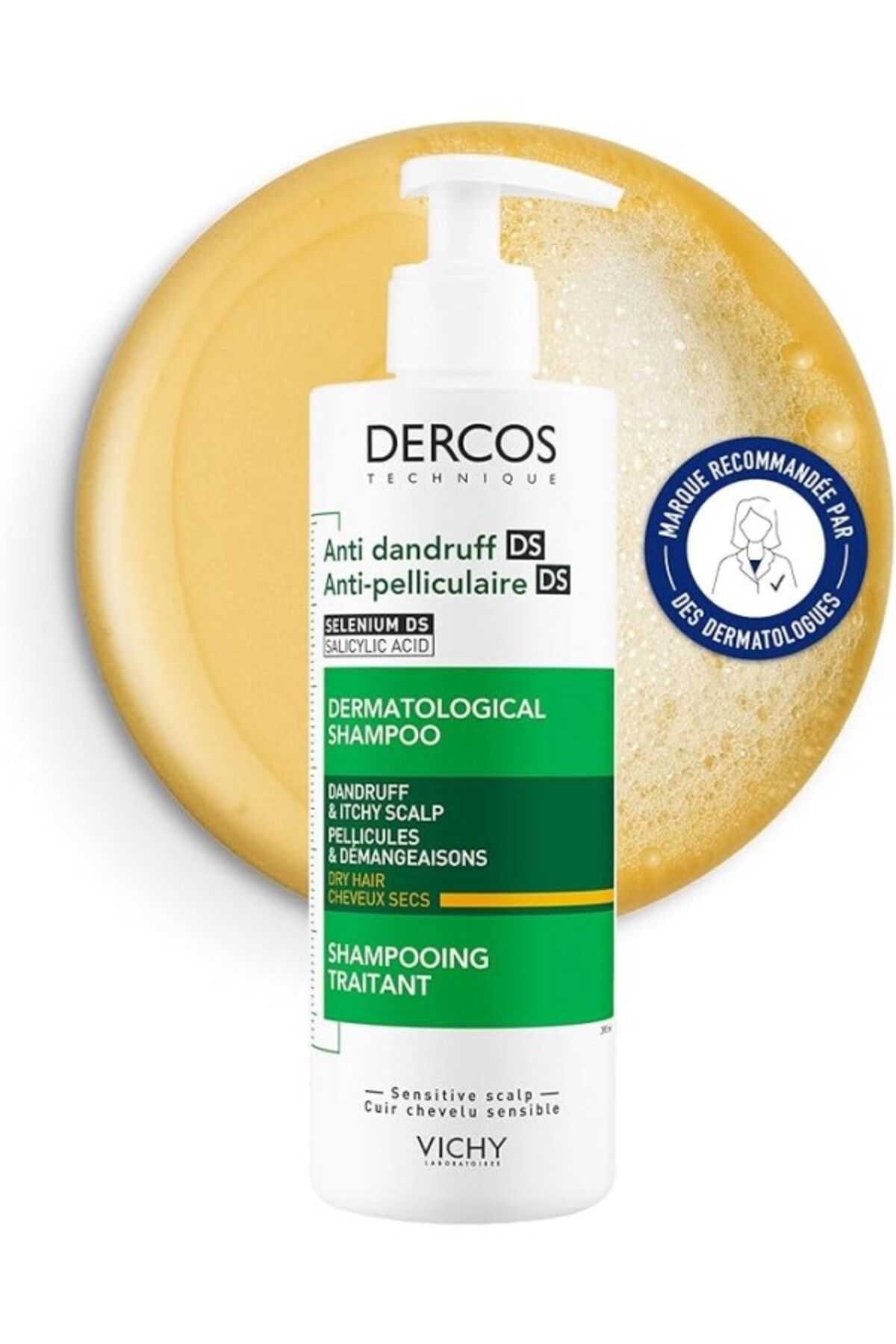 ShopZum Dercos Anti-Dandruff Kepek Karşıtı Bakım Şampuanı - Kuru Saçlar (390 Ml)