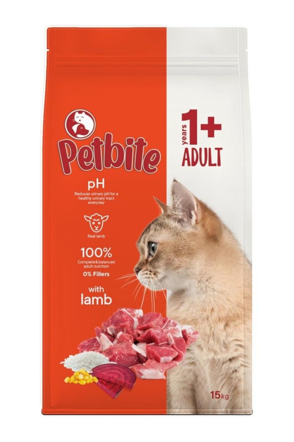 ShopZum Petbite Yetişkin Kediler Için Kuzu Etli Kuru Kedi Maması (15 KG, KUZU)