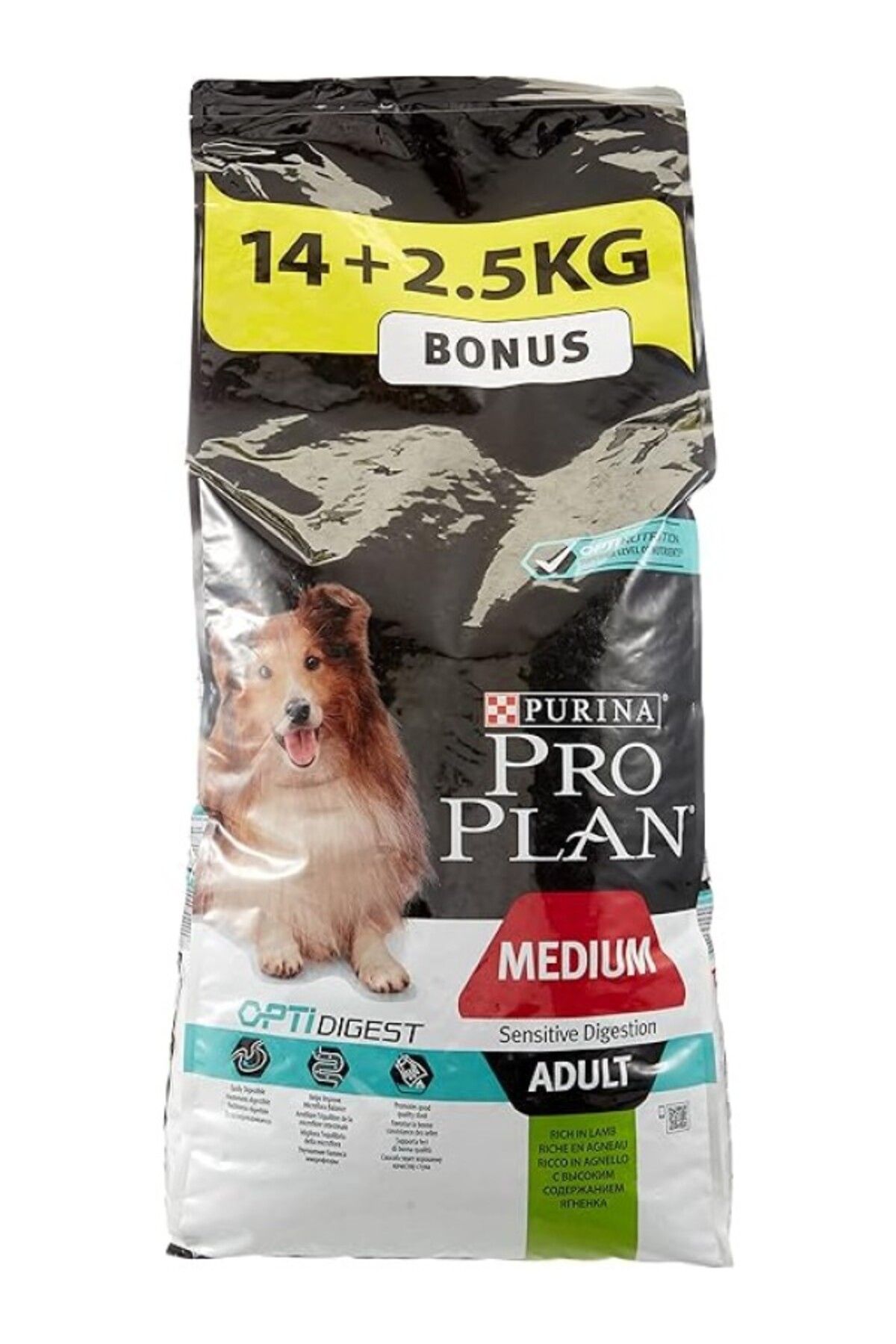 ShopZum Pro Plan Orta Irk Yetişkin Kuru Köpek Maması Kuzu Etli 14+2.5 Kg
