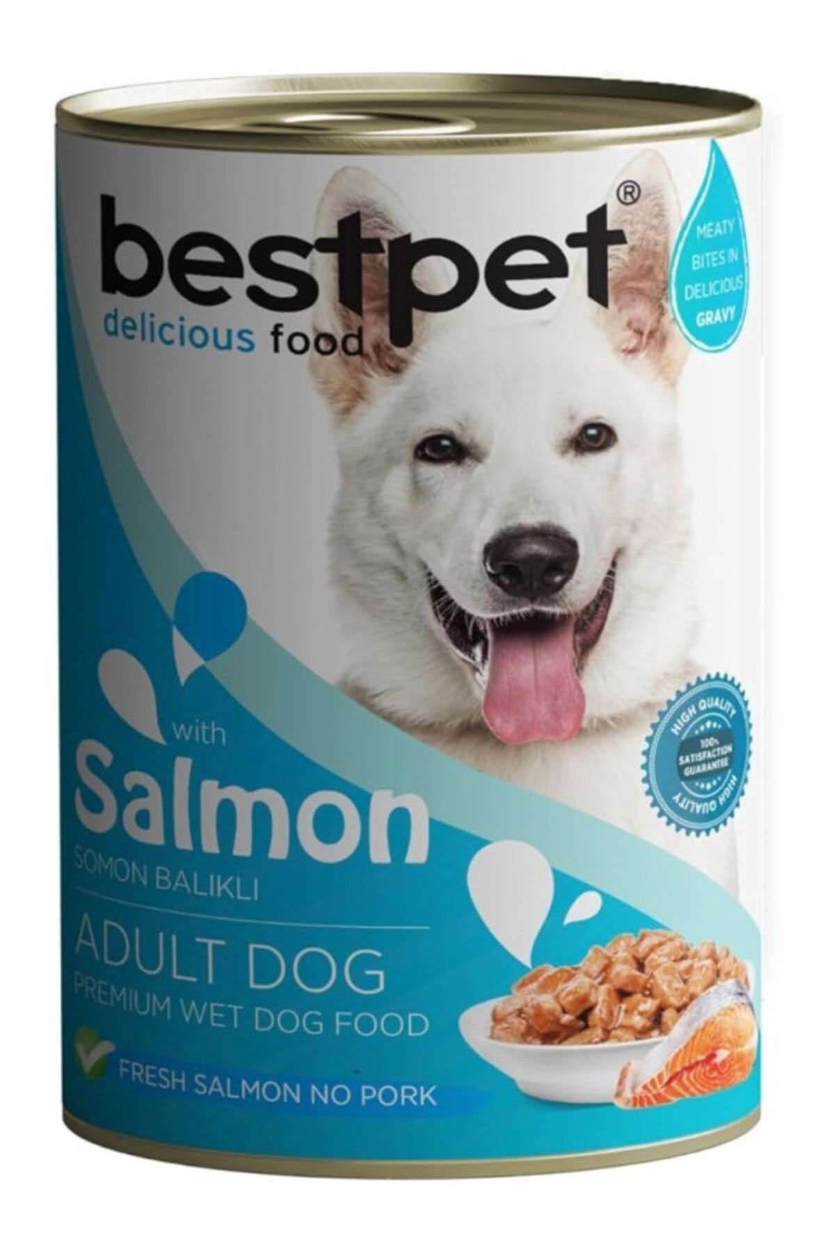 ShopZum Bestpet Yetişkin Köpekler İçin, Taze Somon Parça Etli Ve Soslu Yaş Mama, 400 G X 12 Adet