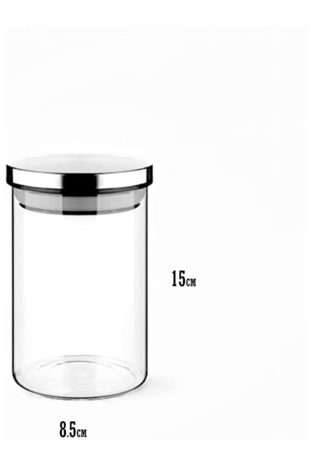 ShopZum 700Ml Vakumlu Metal Kapaklı Borosilikat Cam Kavanoz (8.5Cm*15Cm) 1 Adet