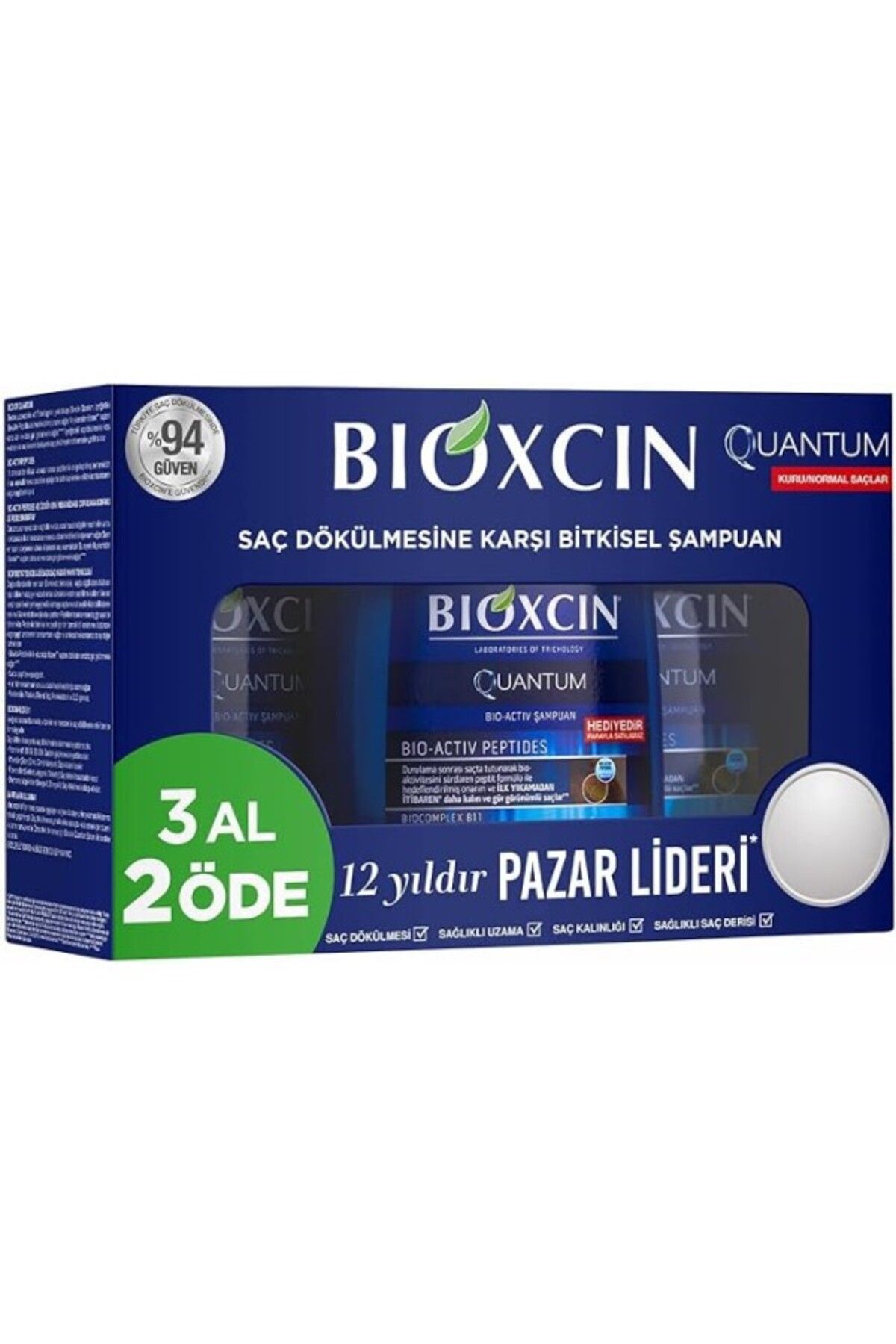 ShopZum Bio-Activ 3 Al 2 Öde Kuru &Amp; Normal Saçlar Şampuan (3 X 300 Ml)