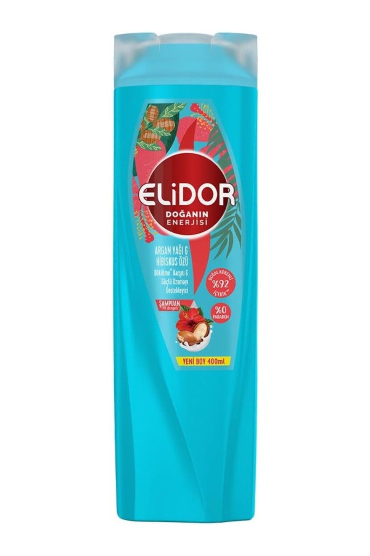 ShopZum Elidor Doğanın Enerjisi Saç Bakım Şampuanı Argan Yağı &Amp; Hibiskus Özü Dökülme Karşıtı &Amp; Güçl