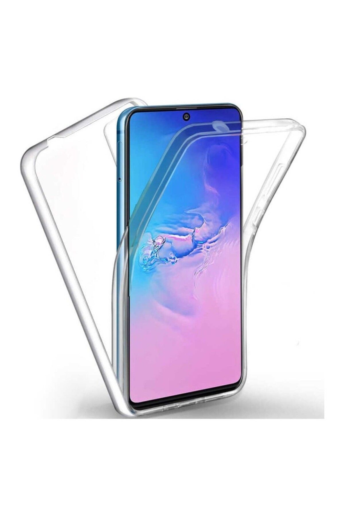 TezMax Poco F3 Uyumlu 360° Ön Arka Tam Koruyucu Şeffaf Silikon Full Body Kılıf