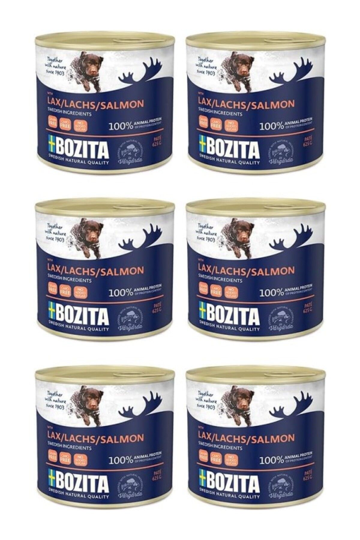 ShopZum Bozita Somonlu Yaş Köpek Maması 625 Gr 6 Adet