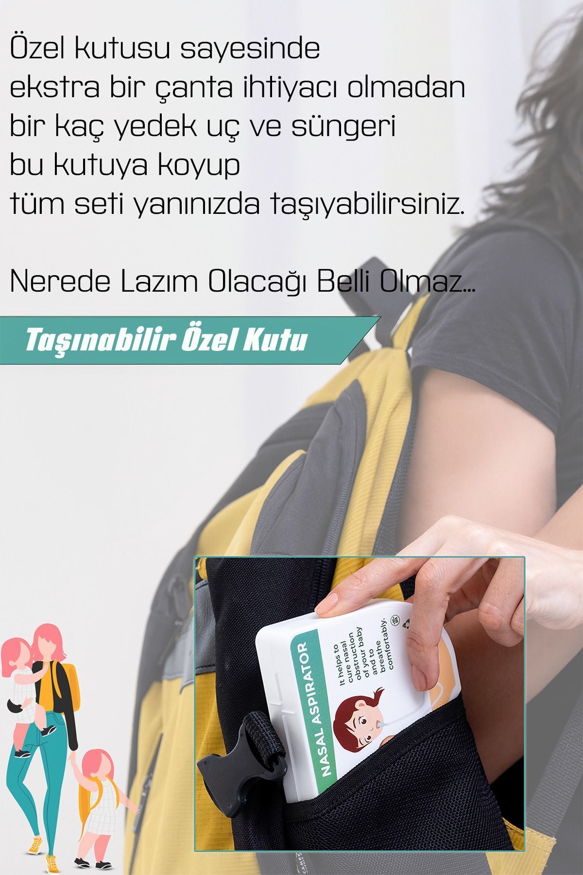 ODTA 2 Adet Bebek Burun Aspiratörü | Bebek Nazal Aspiratör | Bebek Burun Temizleyici fotoğrafı 7 (önizleme)