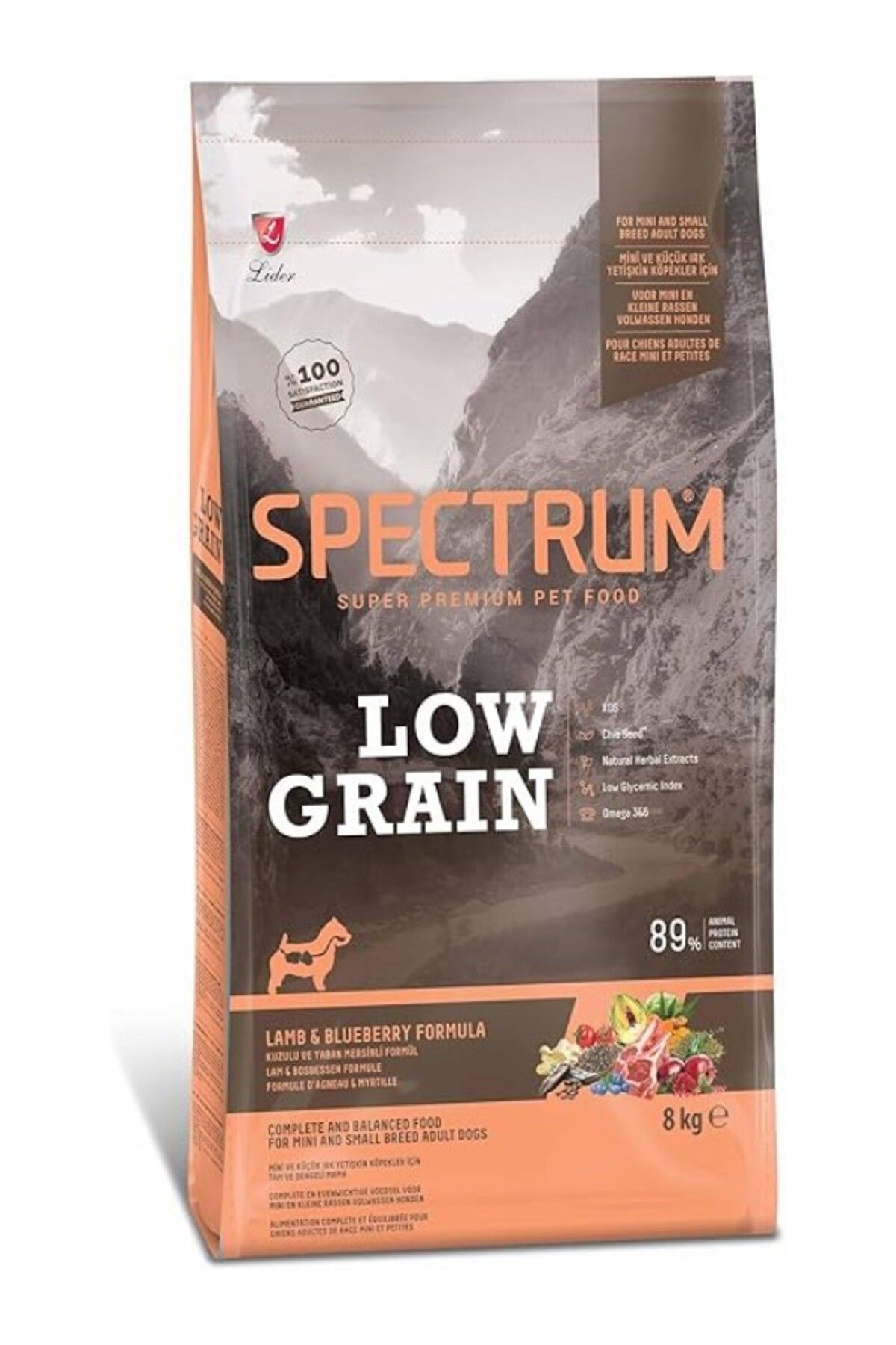 ShopZum Spectrum Low Grain Kuzu Etli Ve Yaban Mersinli Mini Ve Küçük Irk Yetişkin Köpek Maması 8 Kg