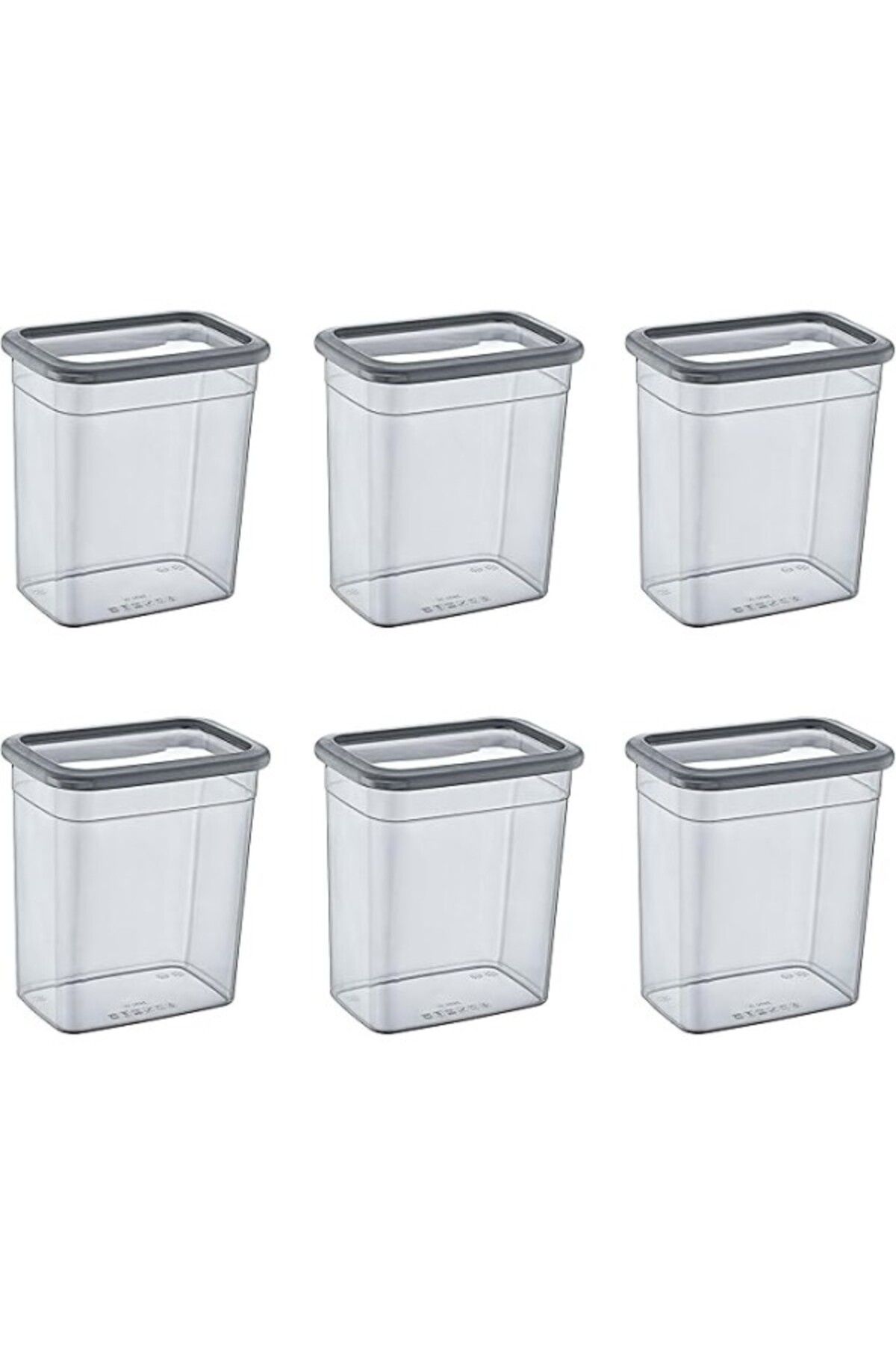 ShopZum Smartware 6&apos;lı Setskali Dikdörtgen Saklama Kabı Antrasit 2350 ml - Antrasit, Çok Amaçlı Sakla