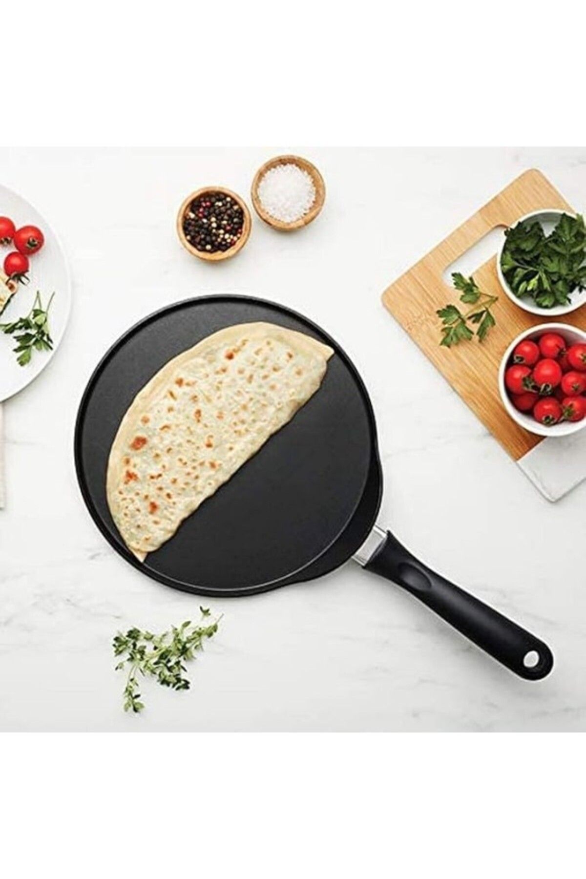 ShopZum 153.03.08.0376 Mutfaksever Biogranit Gözleme Ve Krep Tava 26 Cm, Siyah