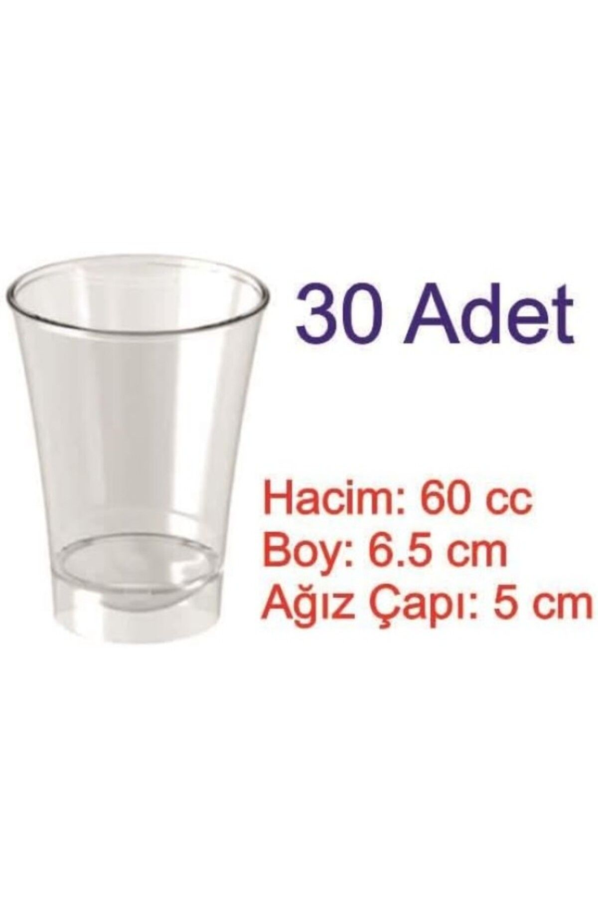 ShopZum Çelikpençe Mika Plastik Kullan At Shot/Şerbet Bardağı 30&Apos;Lu