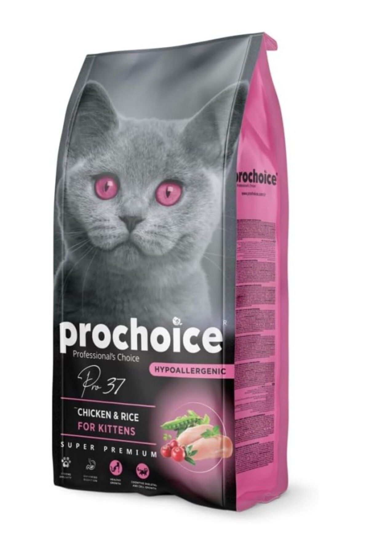 ShopZum Prochoice Pro 37 Yavru Kediler İçin, Hipoalerjenik, Tavuk Etli Ve Pirinçli Kuru Mama, 15 Kg