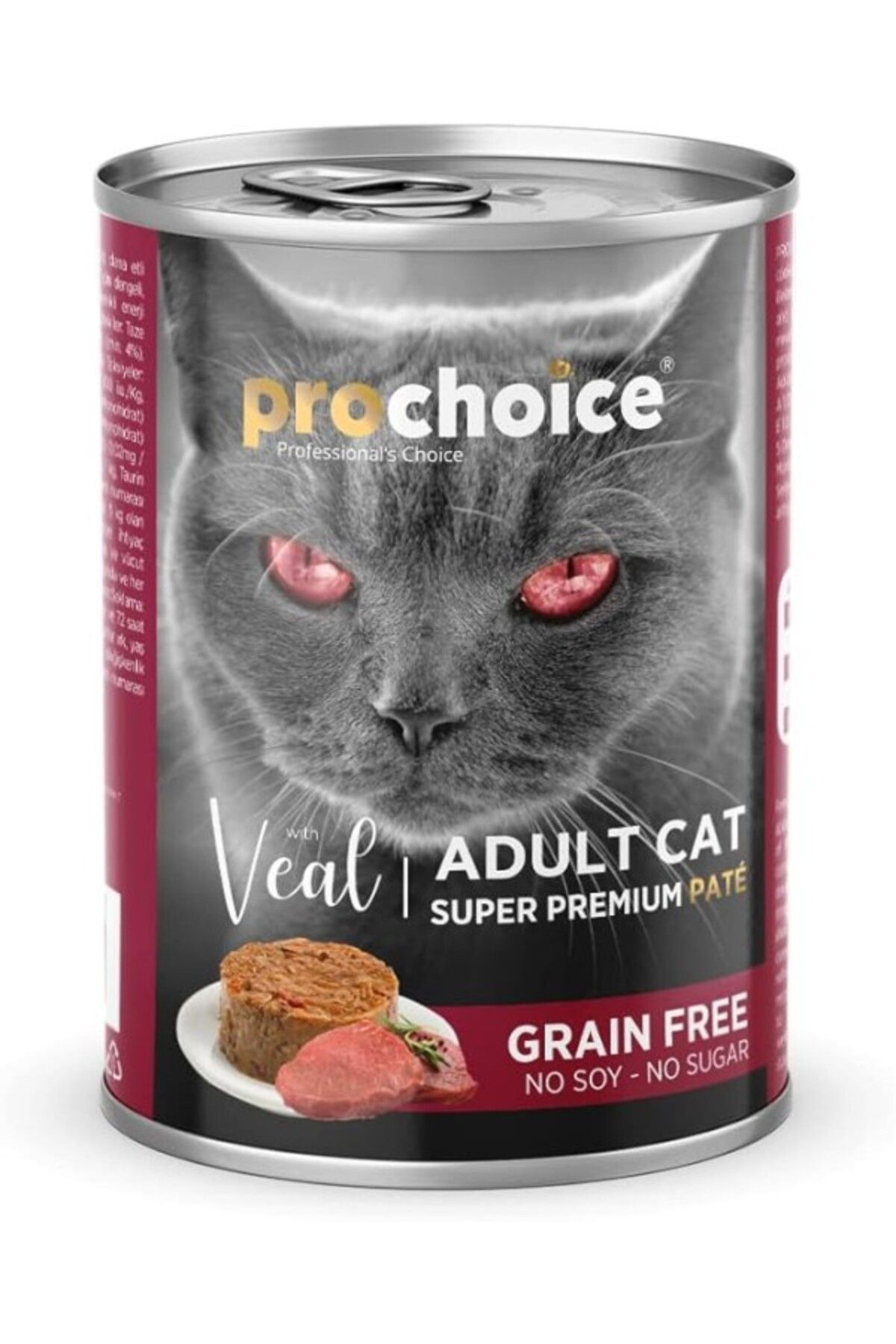 ShopZum Prochoice Yetişkin Kediler İçin, Tahılsız, Dana Etli Ezme, 400 G X 12 Adet
