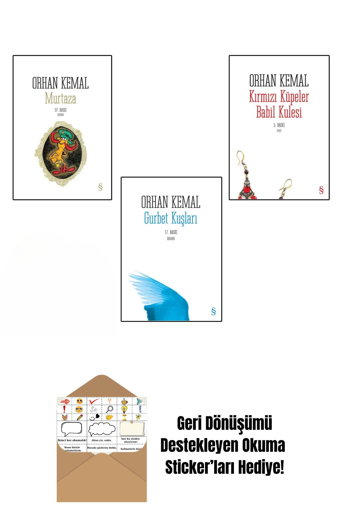 Everest Yayınları Orhan Kemal 3 Kitap Set + Okuma Sticker'ları