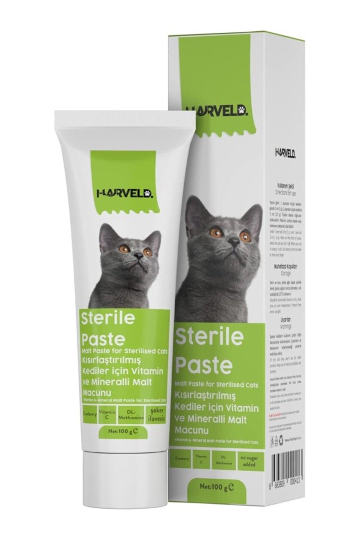ShopZum Harveld Sterile Paste Kısırlaştırılmış Kedi Bağışıklık Sağlığı Vitamin Mineral Şeker Ilavesiz Macun