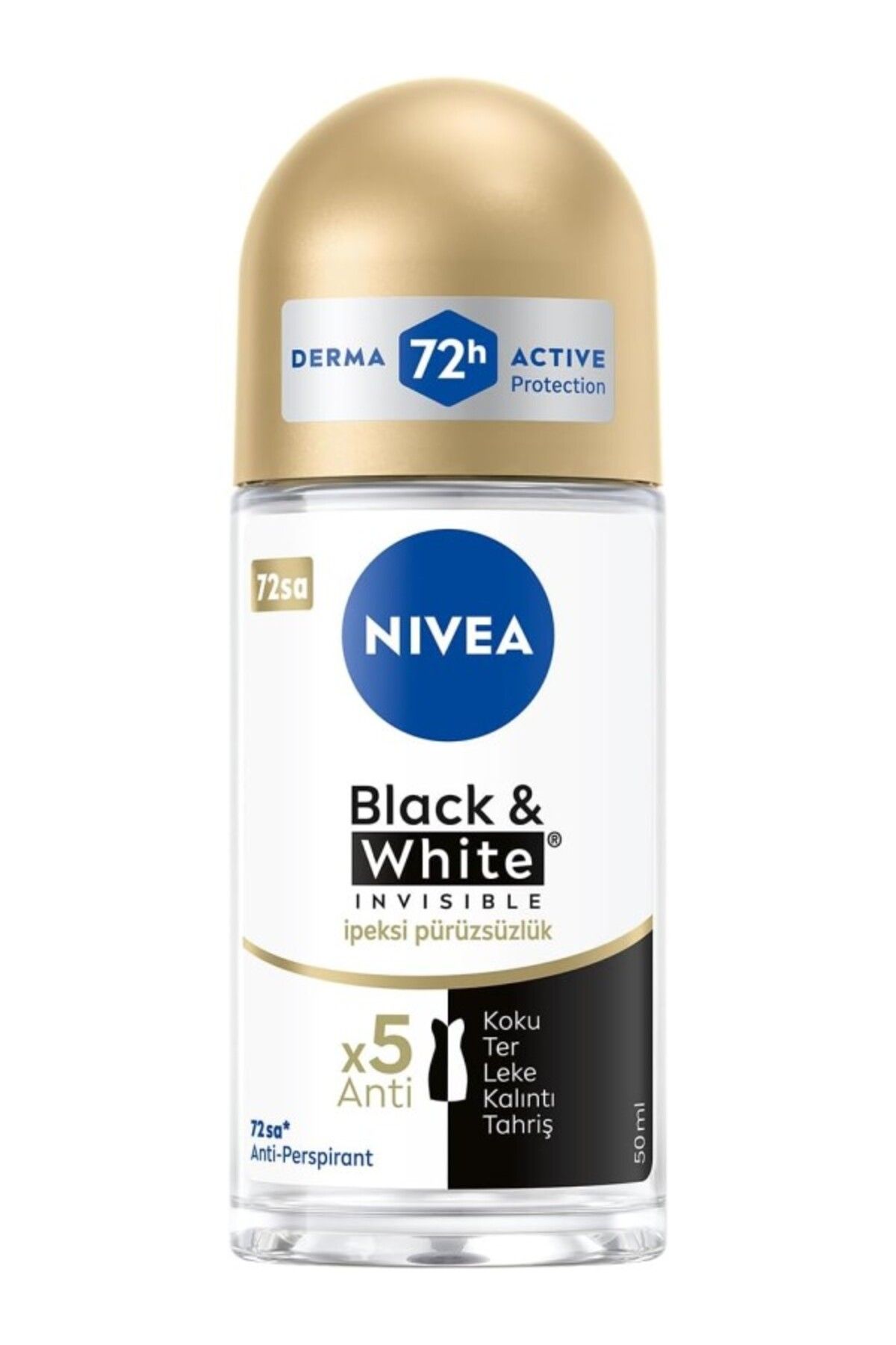 ShopZum Kadın Roll On Deodorant Black&Amp;White Invisible İpeksi Pürüzsüzlük 72 Saat Anti-Perspirant