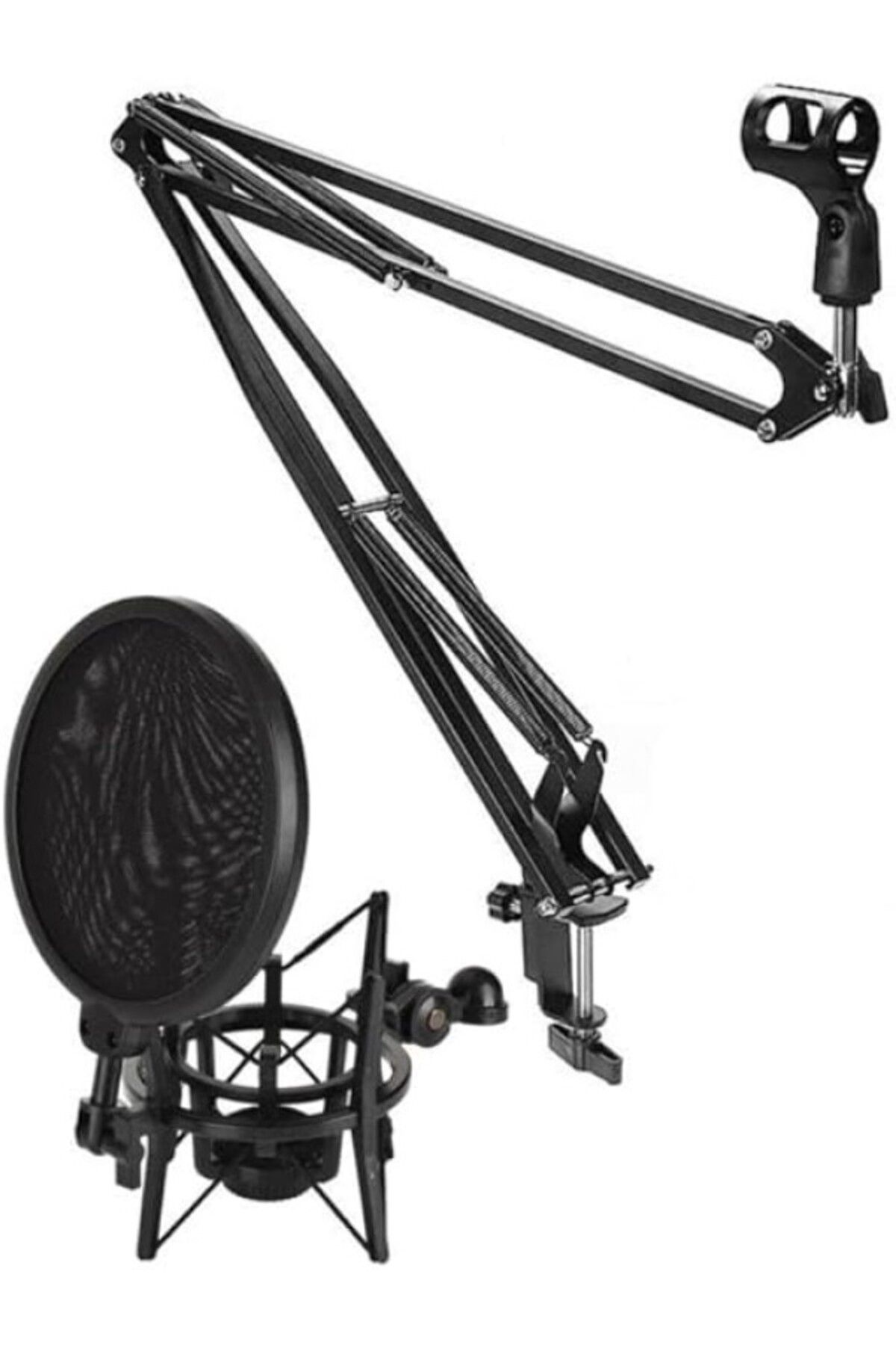 ShopZum Lastvoice Nb40 Masa Mikrofon Standı (Sehpa) + Sh-101 Pop Filtre Ve Shock Mount Set