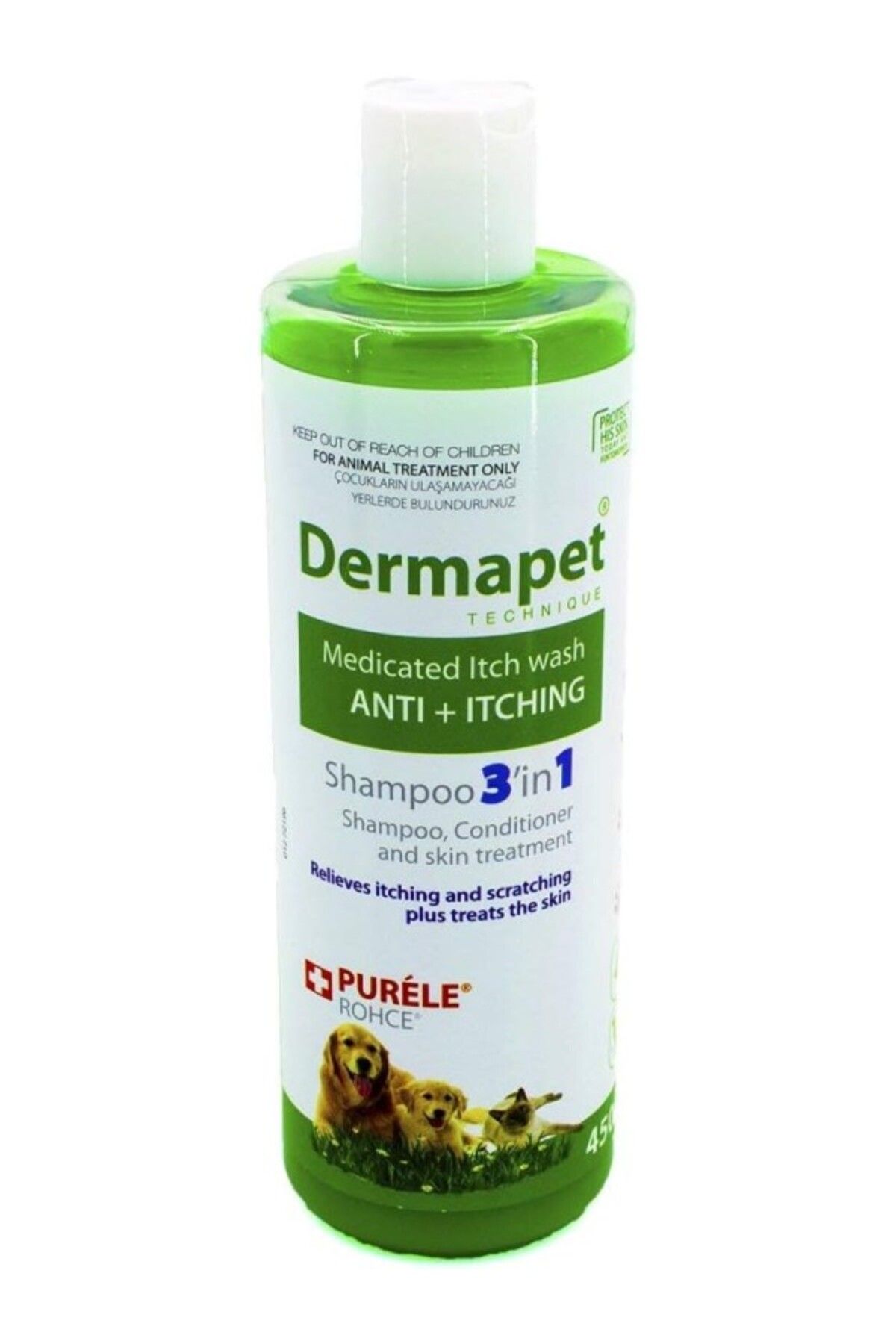 ShopZum Purele Dermapet Ve Köpek İçin Dermatolojik Etkili Kremli Şampuan, 450 Ml