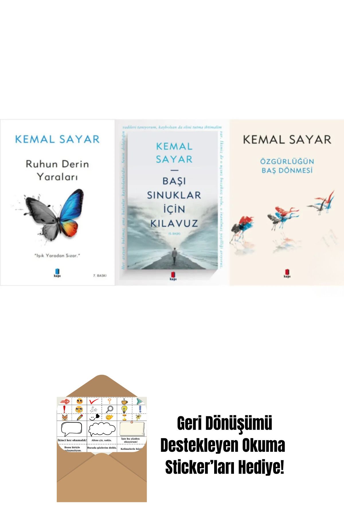 Kapı Yayınları Kemal Sayar 3 Kitap Set Ruhun Derin Yaraları + Okuma Sticker'ları