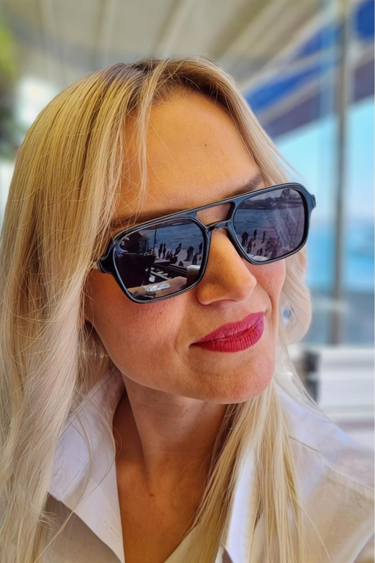 Uniquetrenders Unisex Sidney Dikdörtgen Retro Model Güneş Gözlüğü