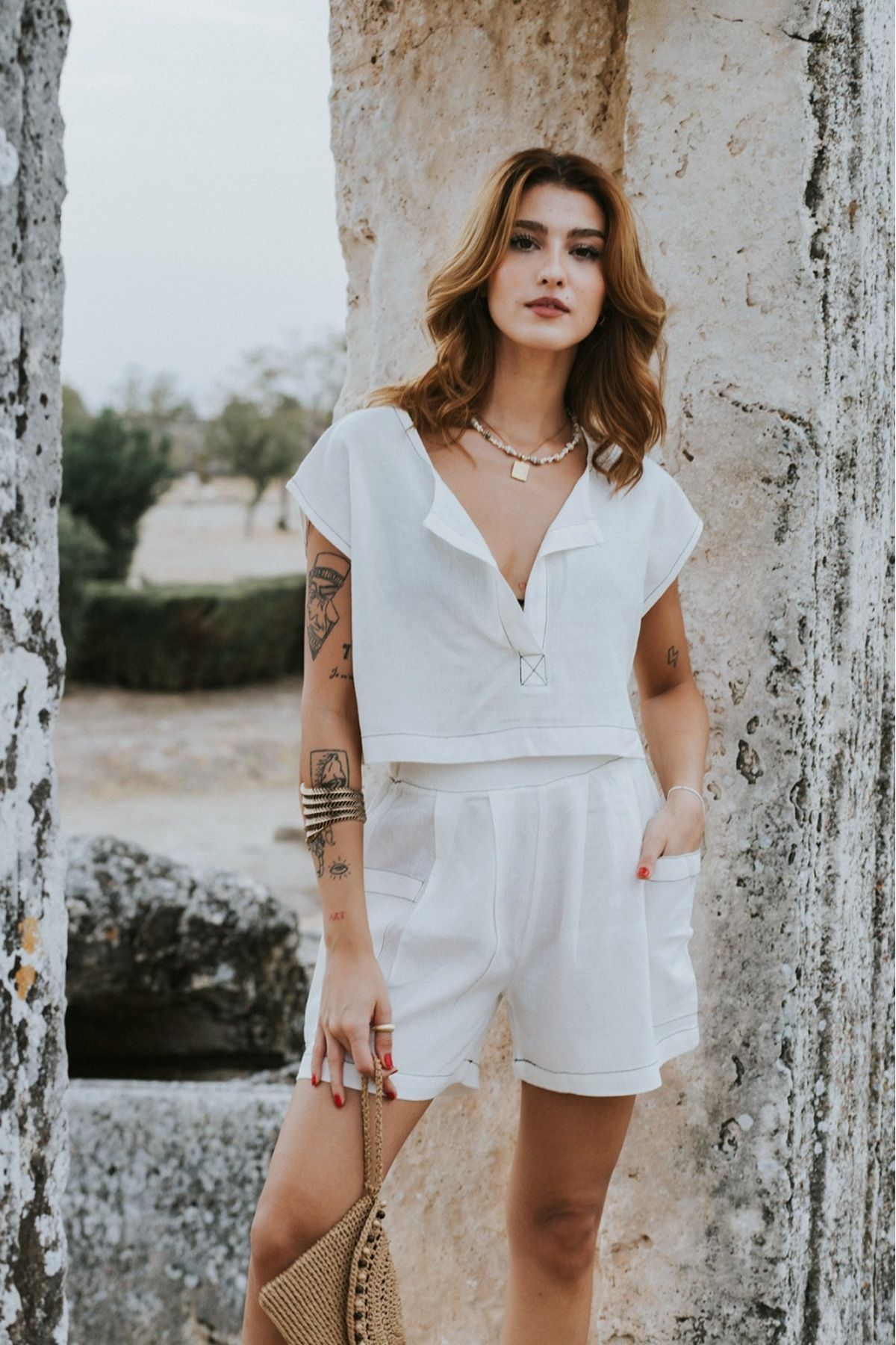 Cosibello Home Lara Şortlu Kadın Keten Takım
