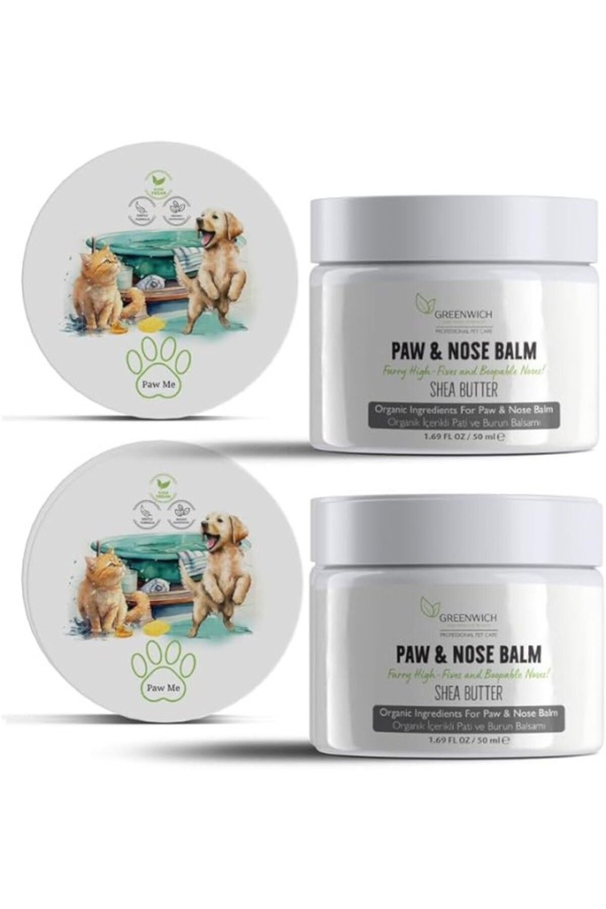 ShopZum Greenwich Organik Içerikli Köpek Pati Burun Balm 2 * 50 ml | Nemlendirici | Çatlak Koruma |