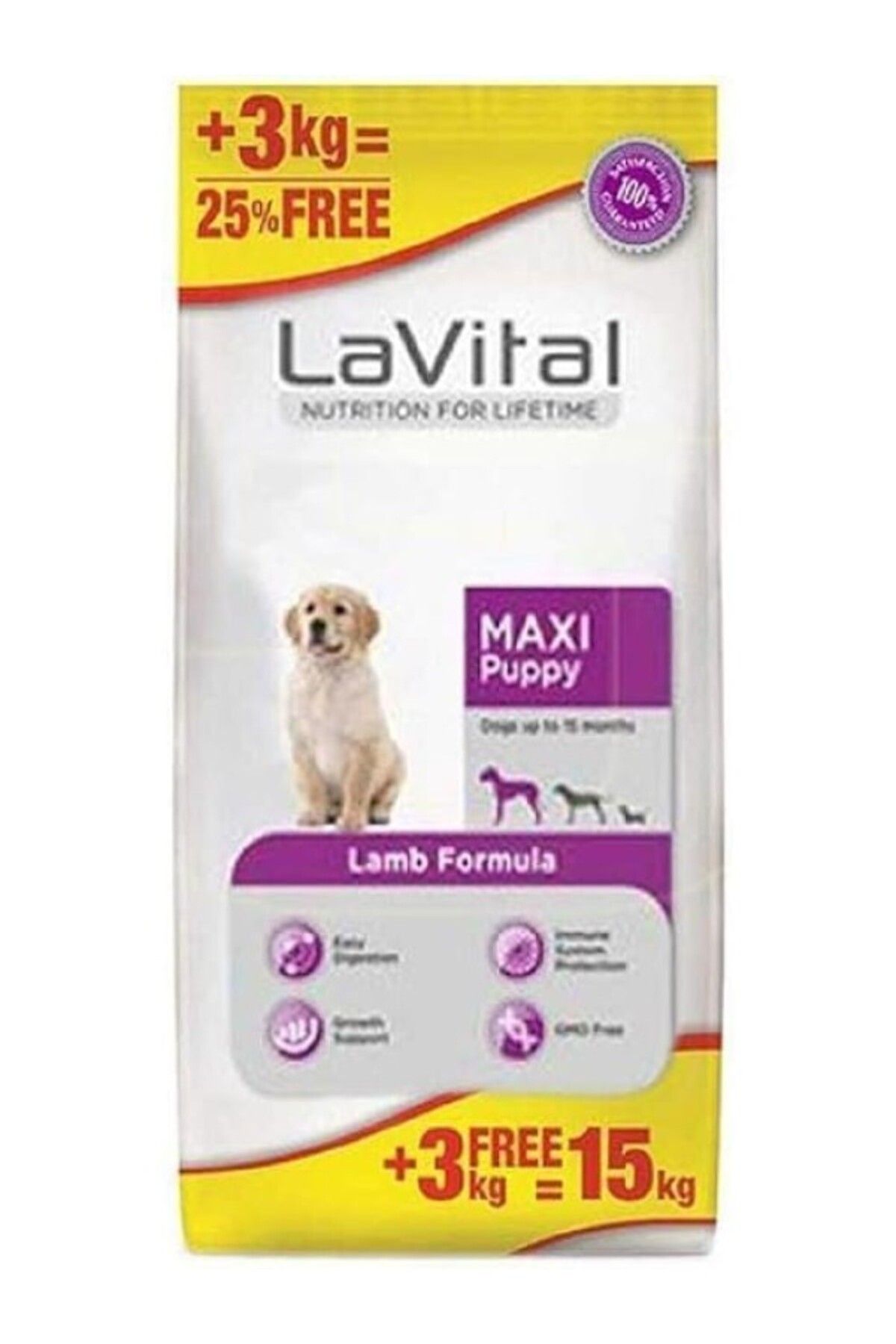 ShopZum La Maxi Puppy Lamb Kuzu Etli Yavru Köpek Maması, 15 Kg