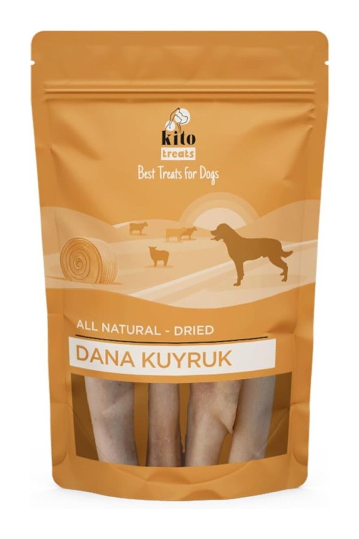 ShopZum Kito Kurutulmuş Dana Kuyruk Çiğnemelik Köpek Ödül Maması%100 Doğal, Glutensiz, Organik 100 Gr(Dog